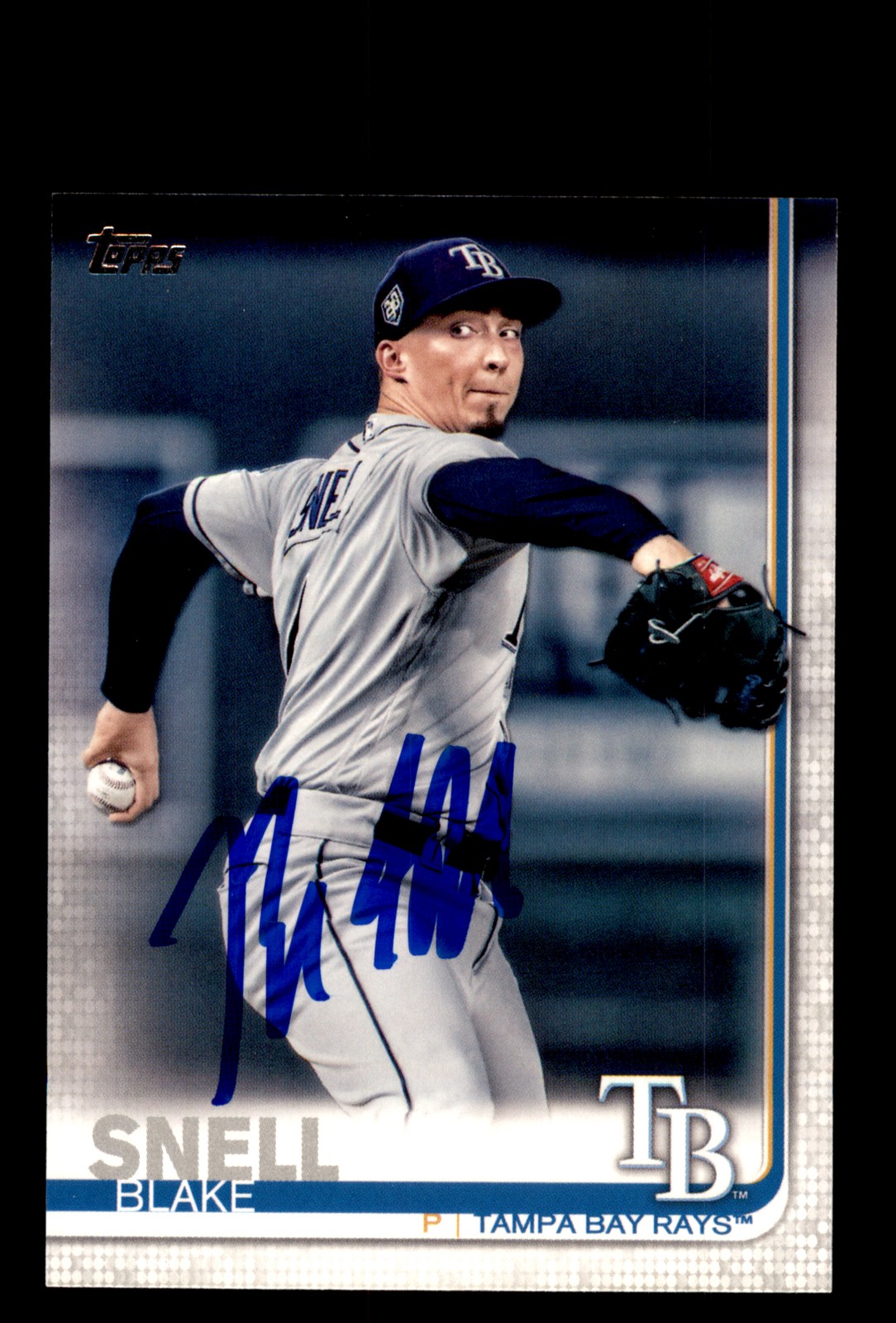 Signed Baseball Card Auto Blake Snell 2019 Topps #130 Tampa Bay Rays