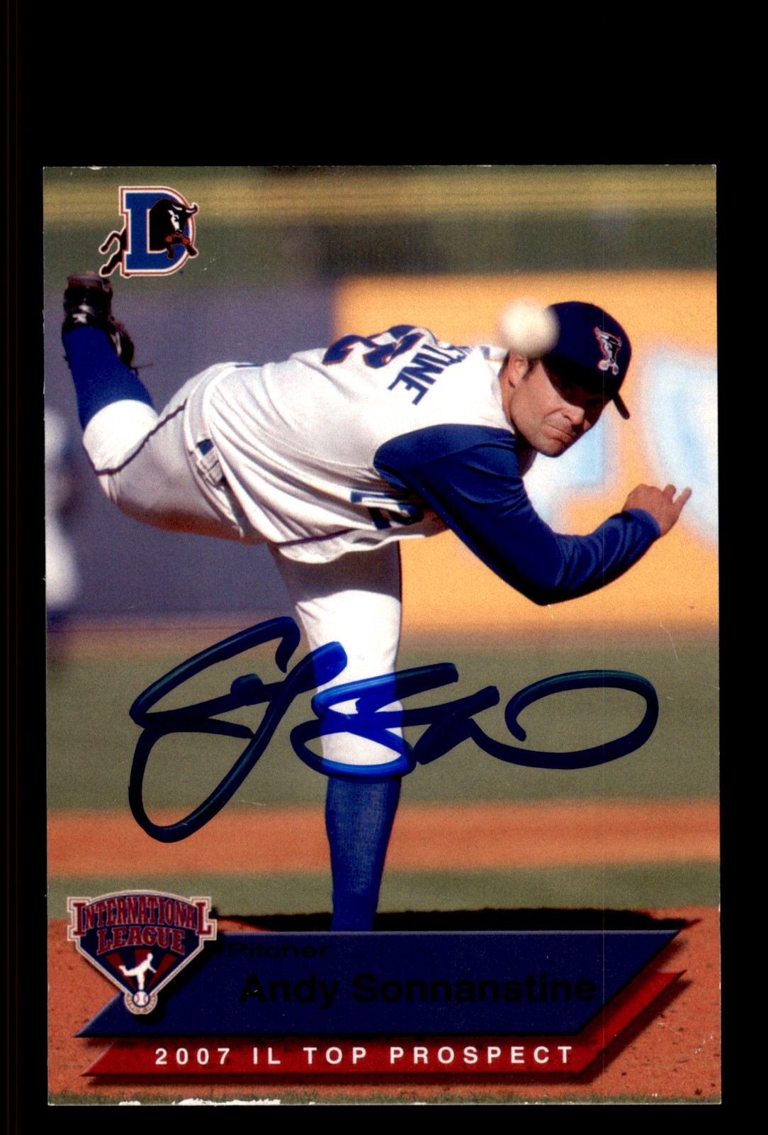 Signed Baseball Card Auto Andy Sonnanstine 2007 International League Prospects