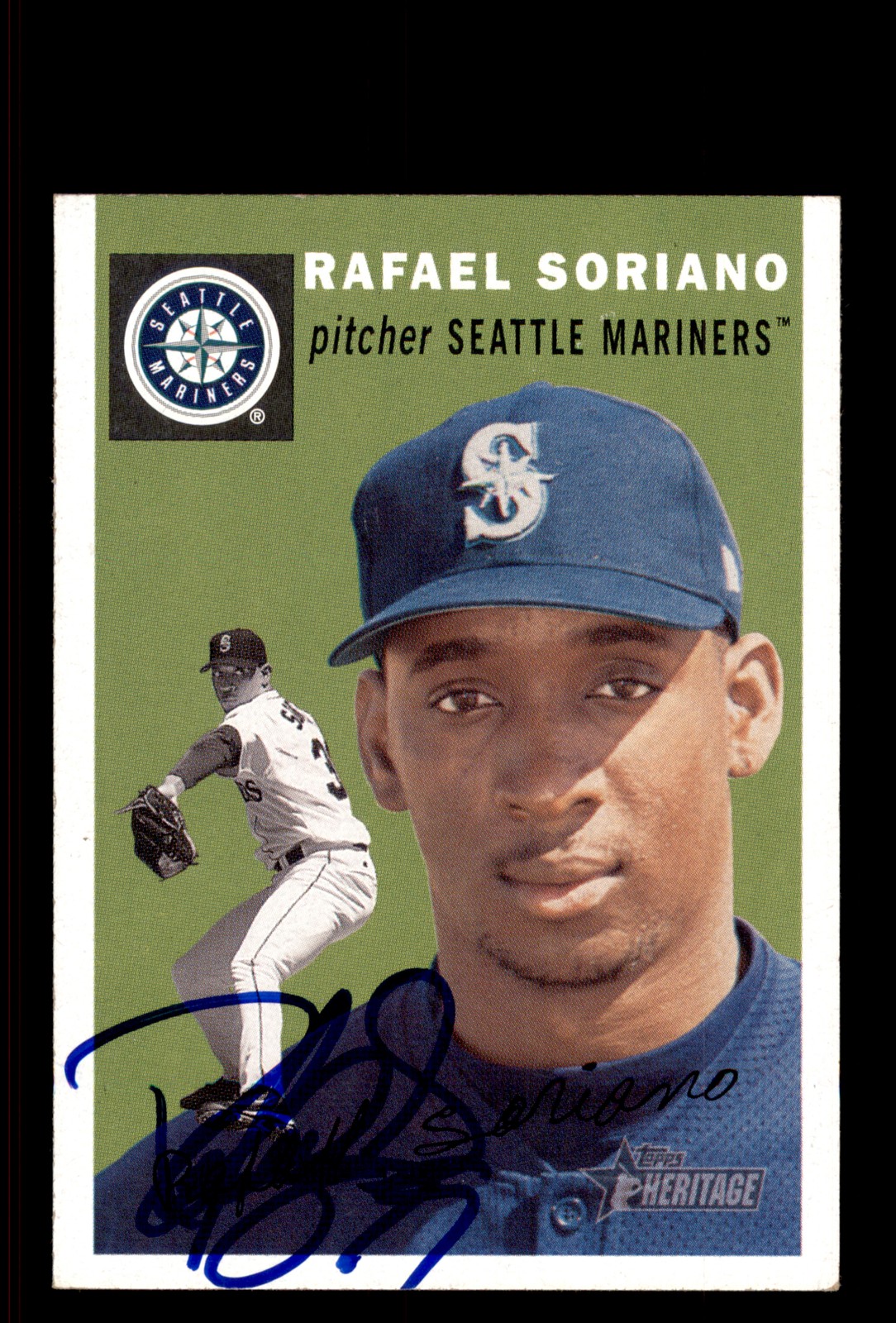 Signed Baseball Card Auto Rafael Soriano 2003 Topps Heritage #255 Mariners