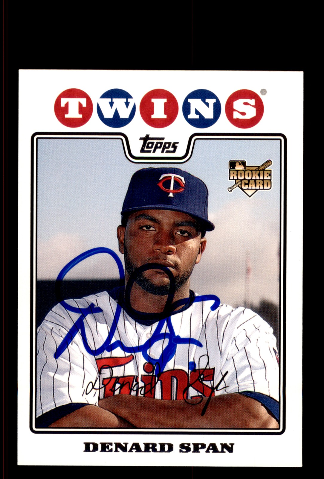 Signed Baseball Card Auto Denard Span 2008 Topps #621 Minnesota Twins