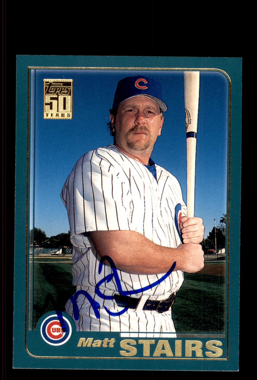 Signed Baseball Card Auto Matt Stairs 2001 Topps #483 Chicago Cubs