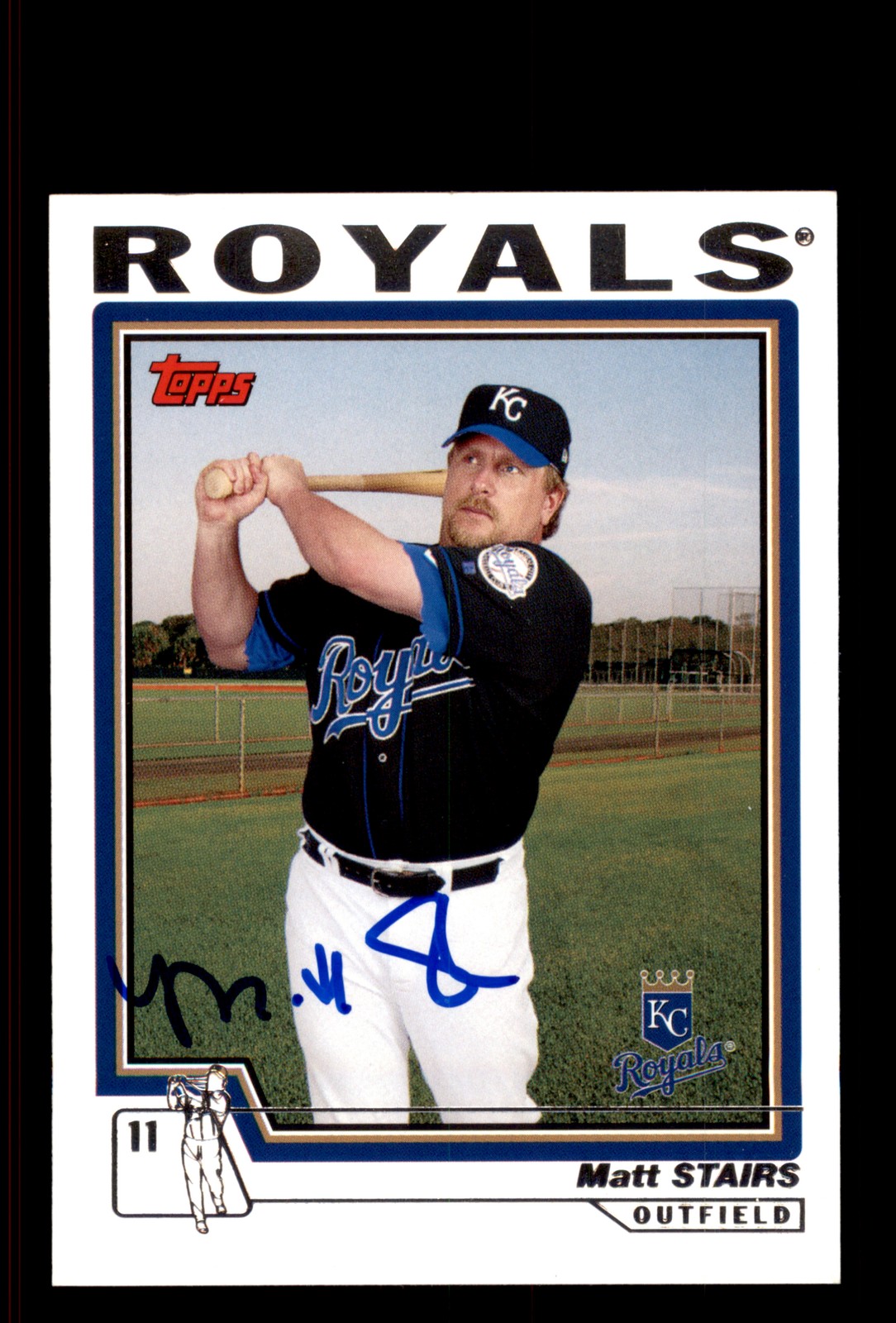Signed Baseball Card Auto Matt Stairs 2004 Topps #469 Kansas City Royals