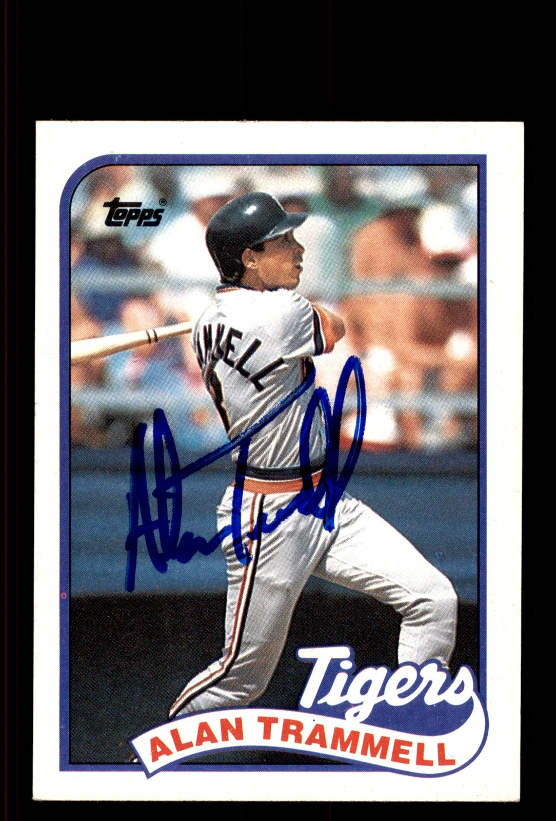 Signed Baseball Card Auto Alan Trammell 1989 Topps #770 Detroit Tigers