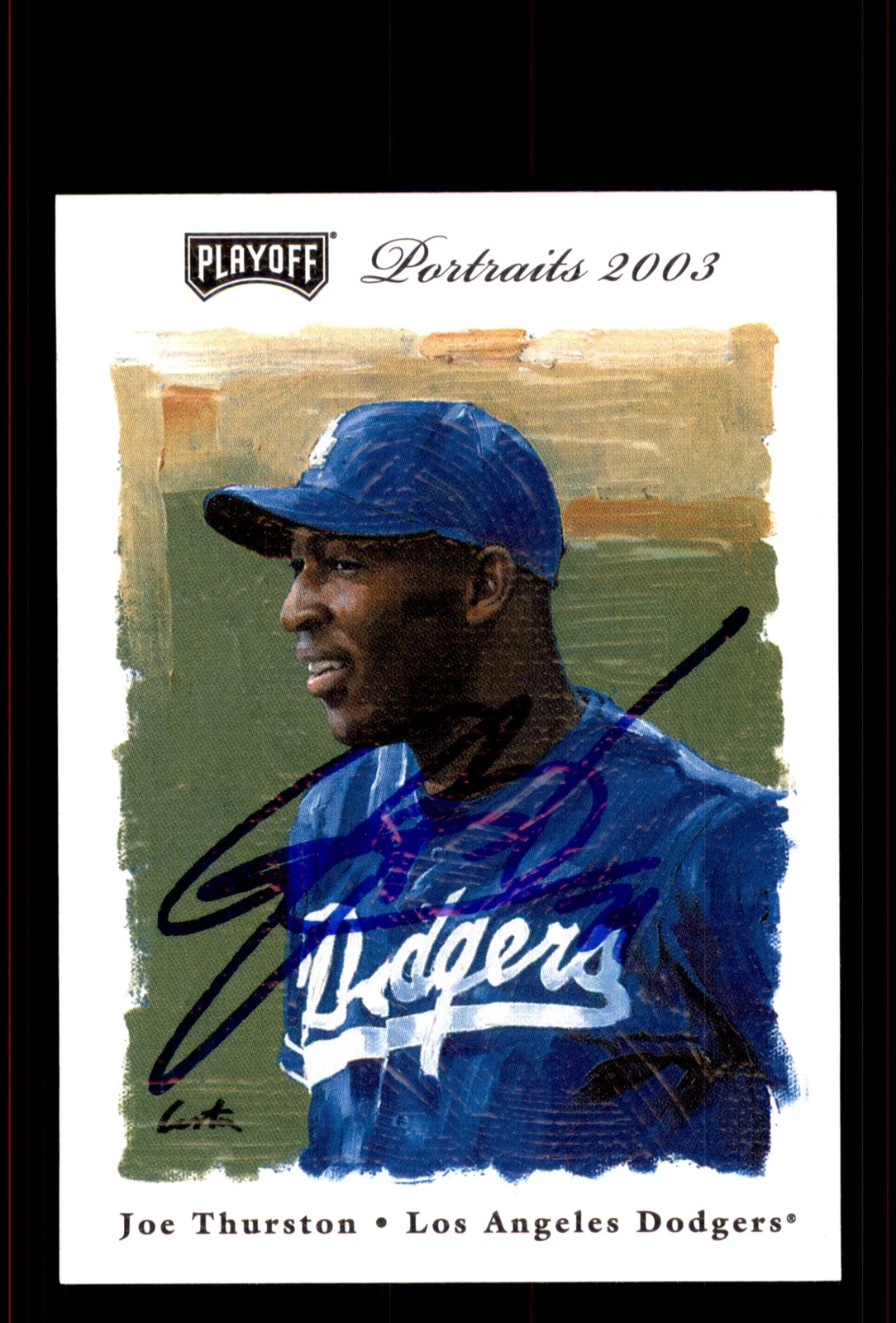 Signed Baseball Card Auto Joe Thurston 2003 Playoff Portraits #102 LA Dodgers