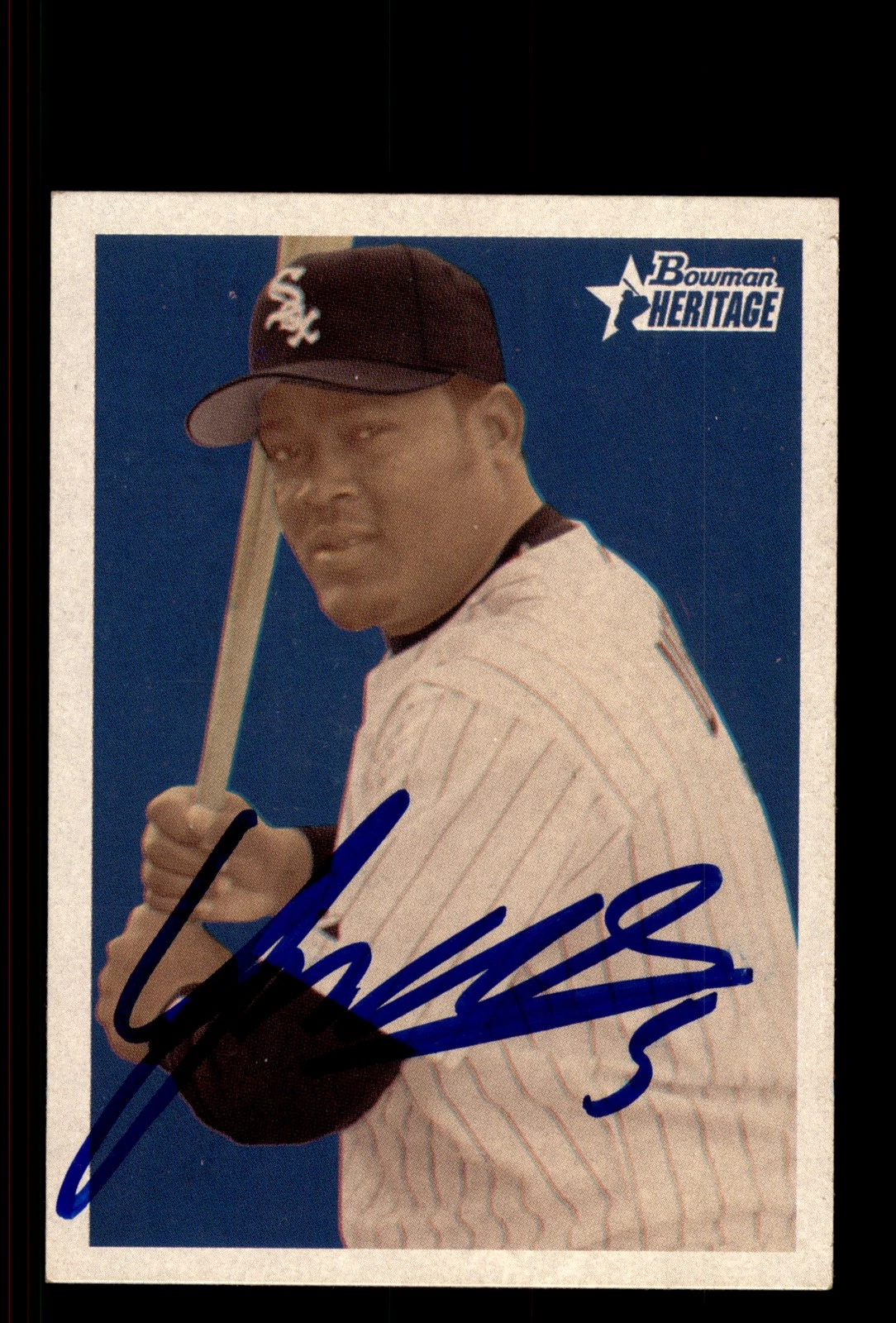 Signed Baseball Card Auto Juan Uribe 2006 Bowman Heritage #104 Chicago White Sox