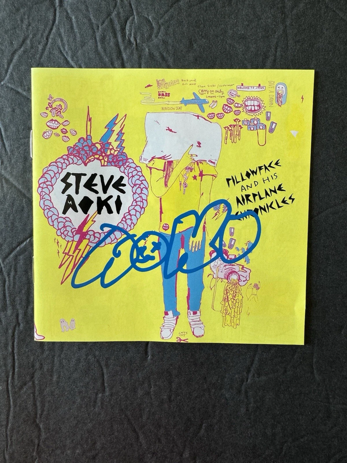 Steve Aoki Signed Pillowface and His Airplane Chronicles Cd Autographed DJ JSA
