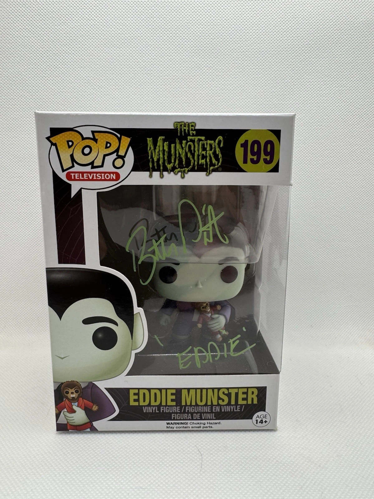 Funko POP The Munsters 199 Eddie Munster Signed by Butch Patrick Exact Proof