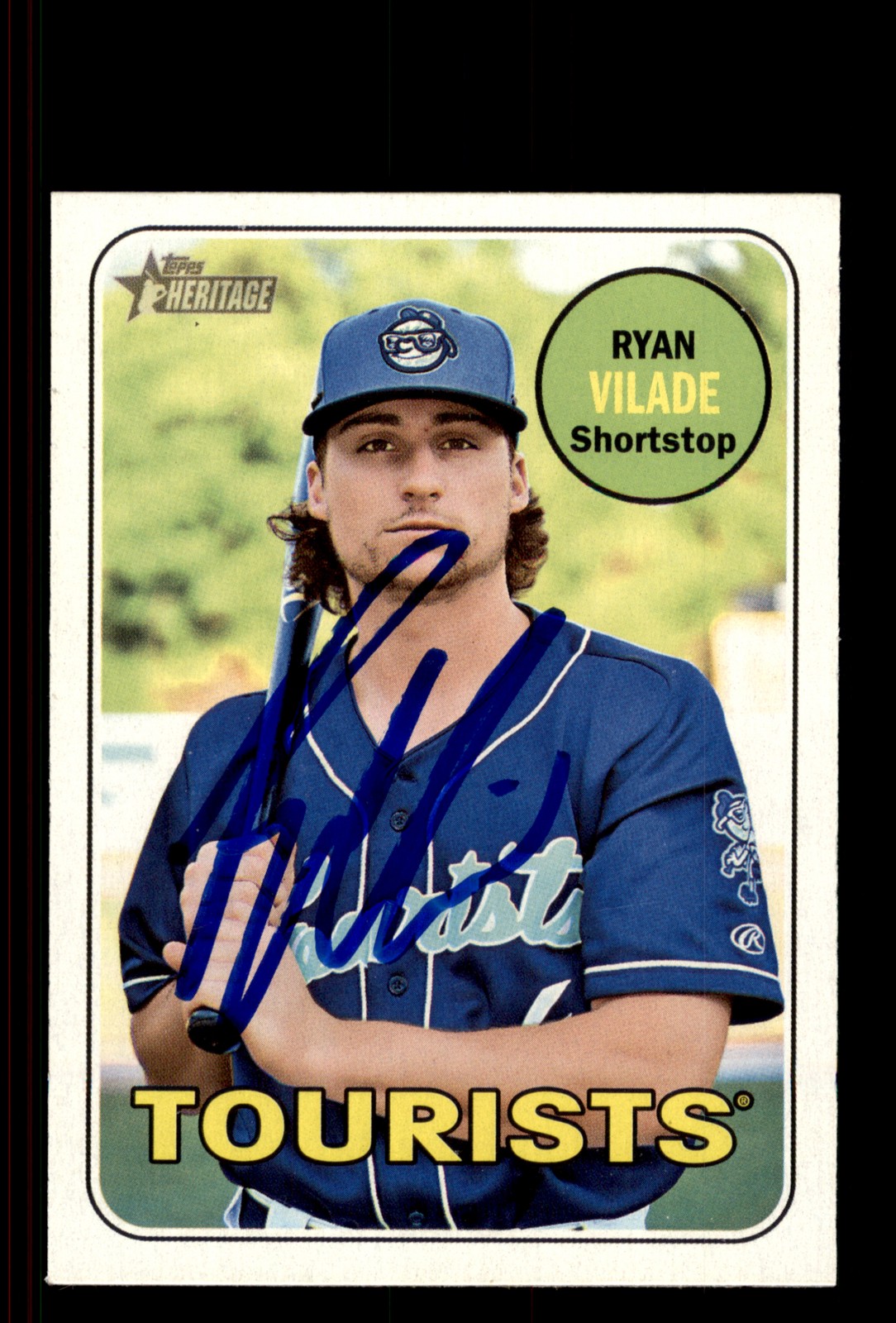 Signed Baseball Card Auto Ryan Vilade 2018 Topps Heritage Minor League #161
