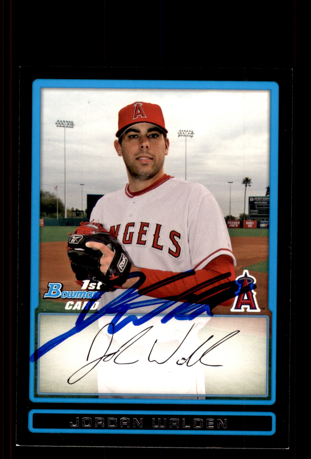 Signed Baseball Card Auto Jordan Walden 2009 Bowman #BP18 Los Angeles Angels