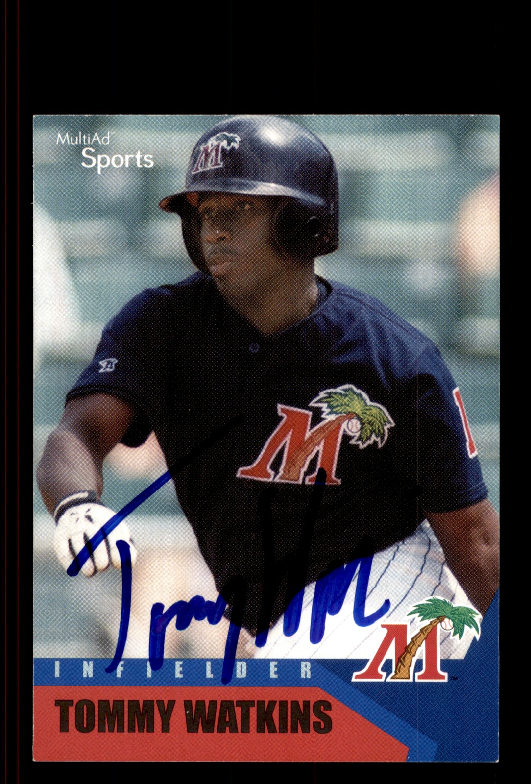 Signed Baseball Card Auto Tommy Watkins 2002 MultiAd Fort Myers Miracle