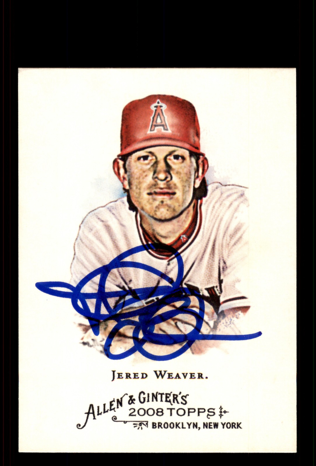 Signed Baseball Card Auto Jered Weaver 2008 Topps Allen & Ginter #234 Angels