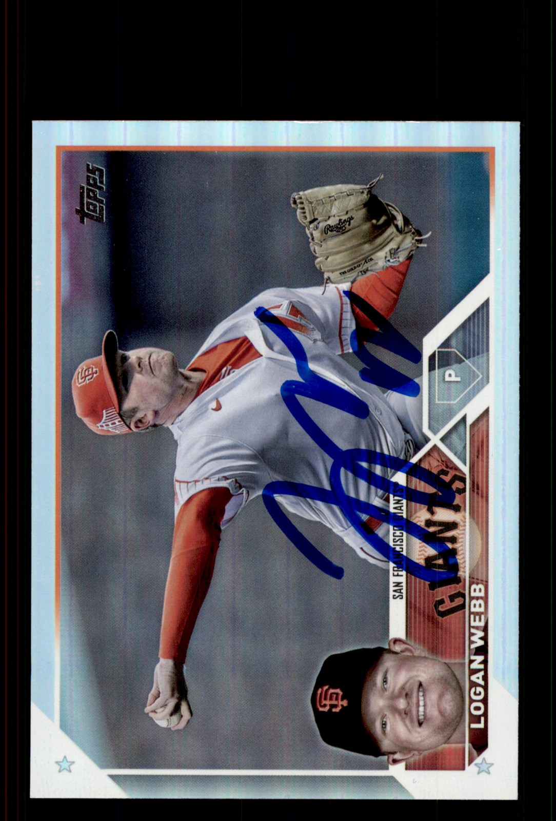 Signed Baseball Card Auto Logan Webb 2023 Topps #368 Giants Var.