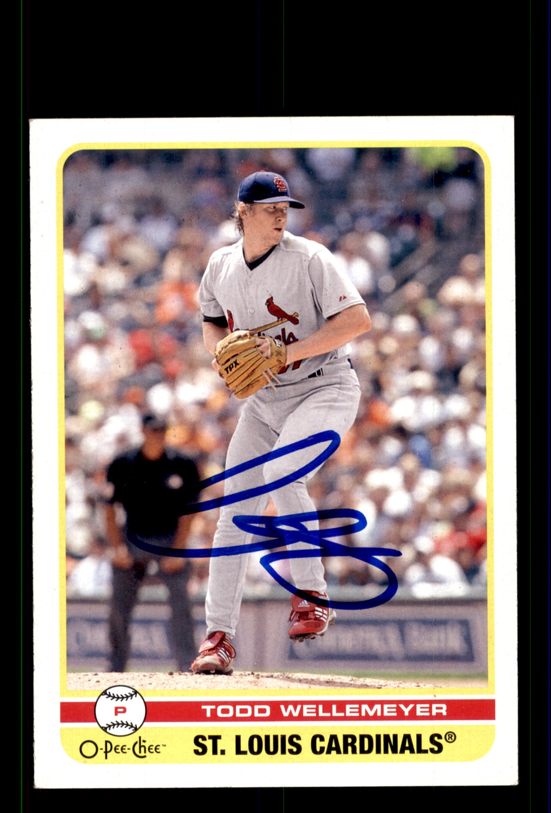Signed Baseball Card Auto Todd Wellemeyer 2009 O-Pee-Chee #168 Cardinals