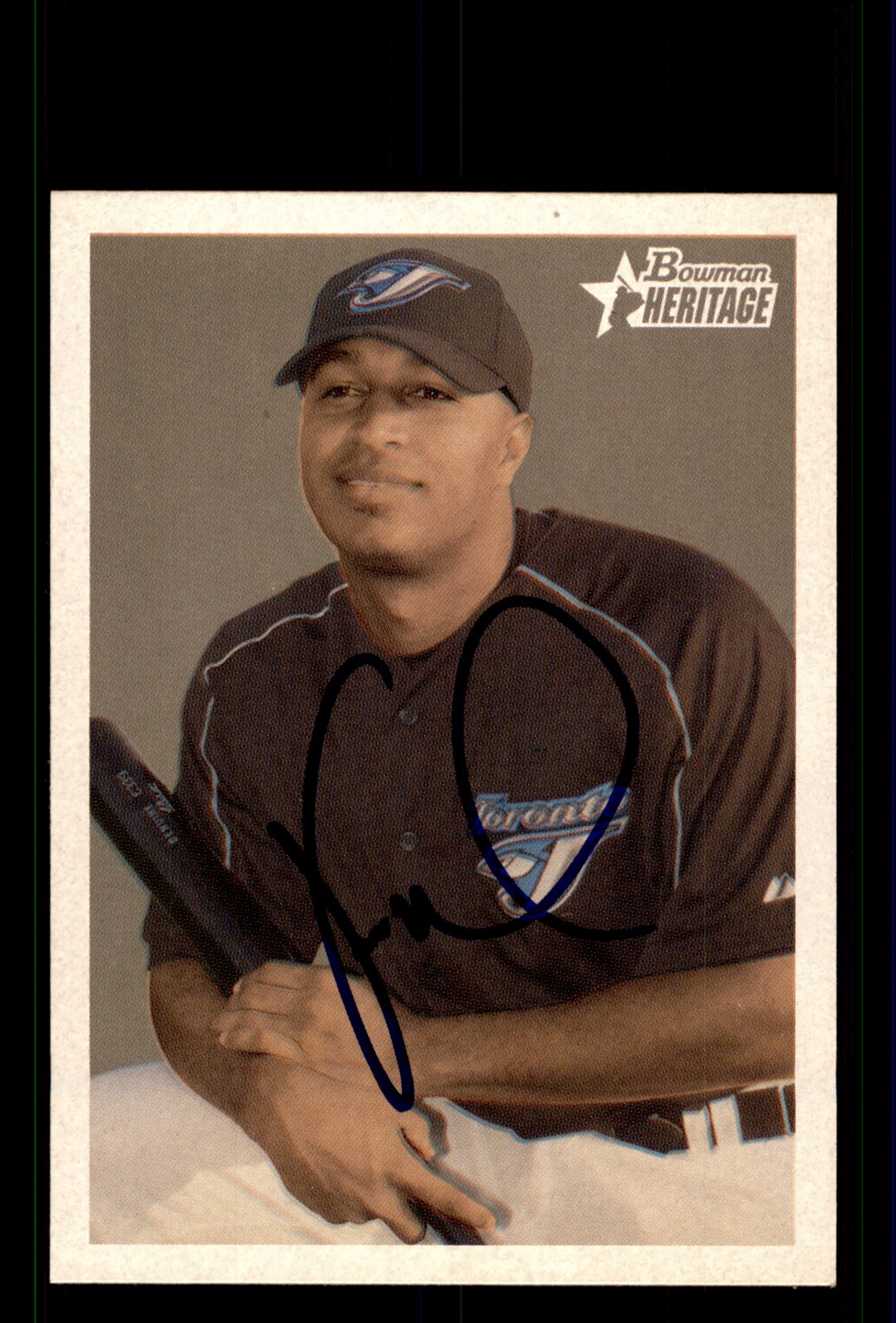 Signed Baseball Card Auto Vernon Wells 2006 Bowman Heritage #265 Blue Jays