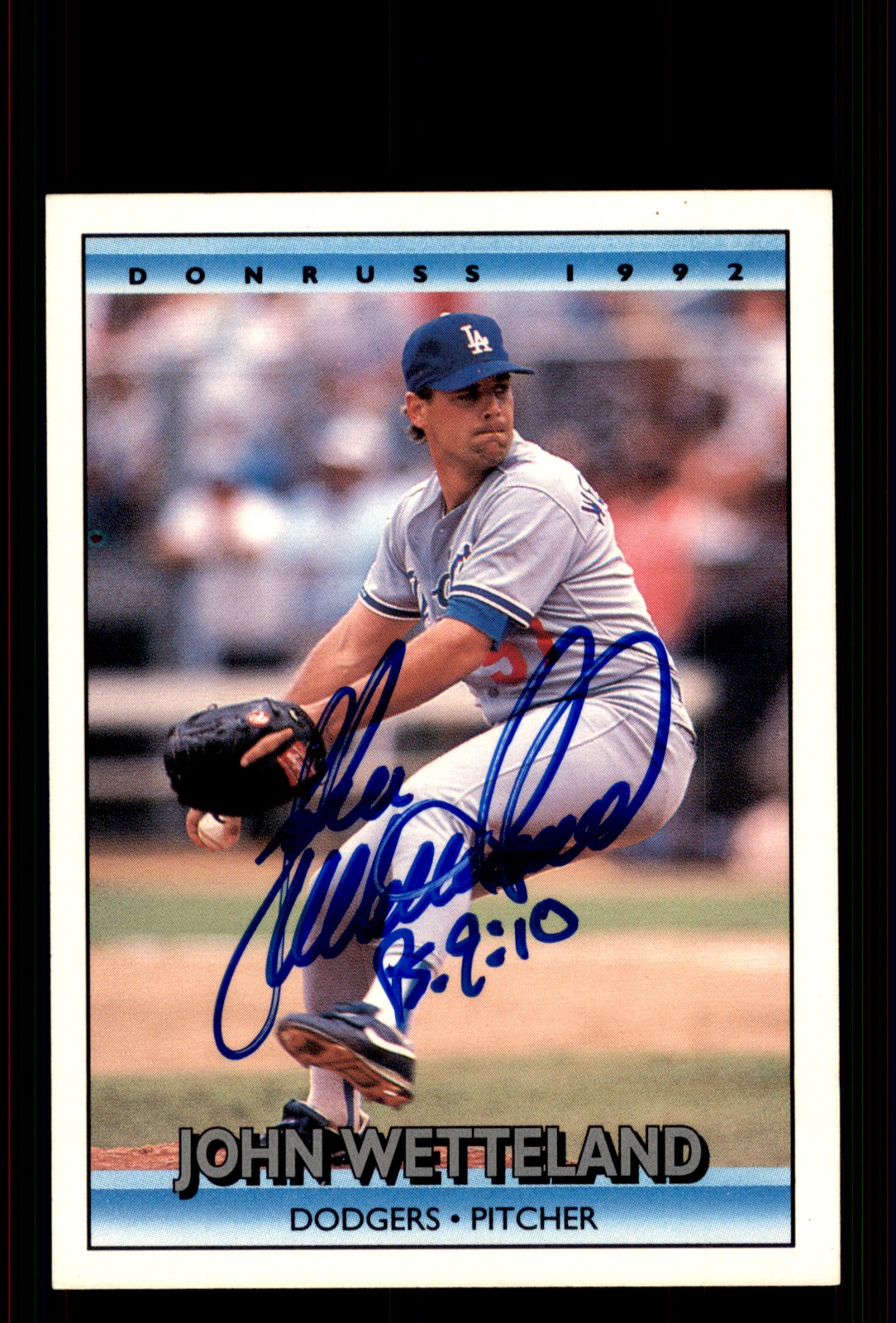 Signed Baseball Card Auto John Wetteland 1992 Donruss #627 Los Angeles Dodgers