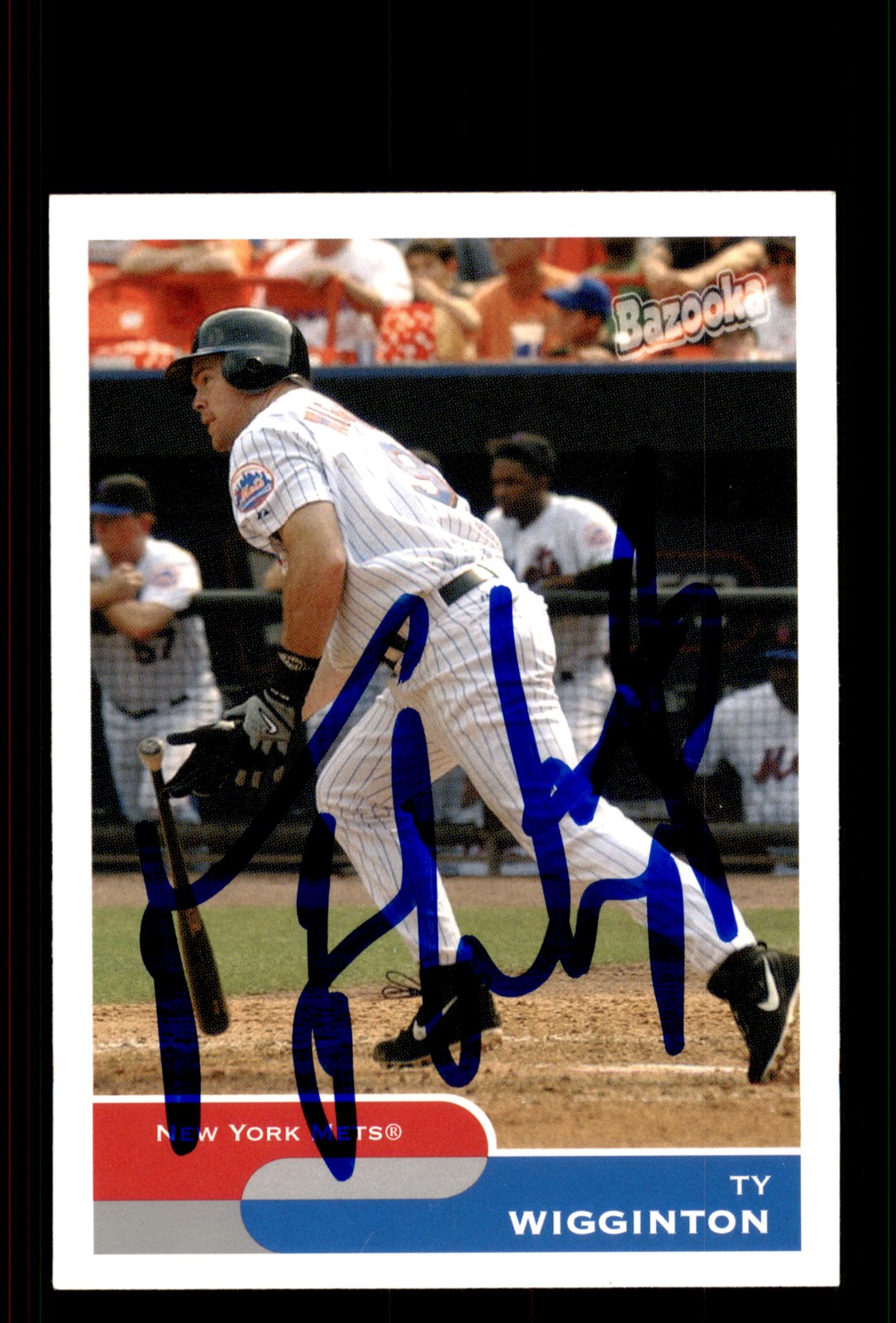 Signed Baseball Card Auto Ty Wigginton 2004 Bazooka #152 New York Mets