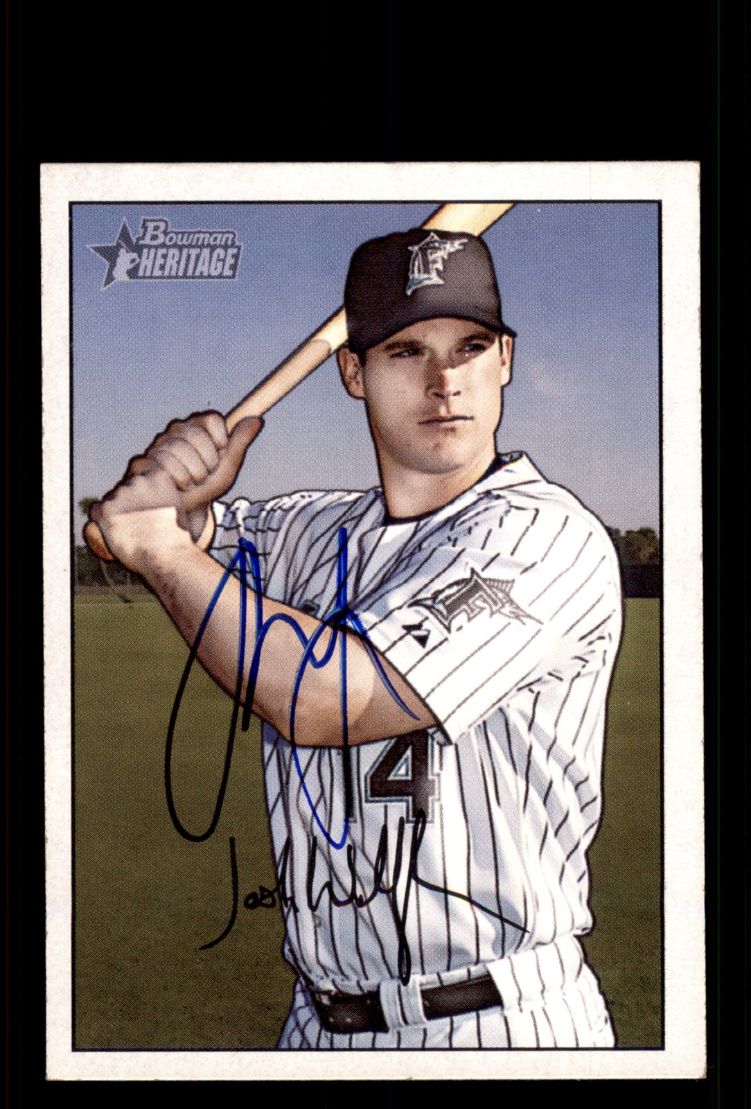 Signed Baseball Card Auto Josh Willingham 2007 Bowman Heritage #124 Marlins