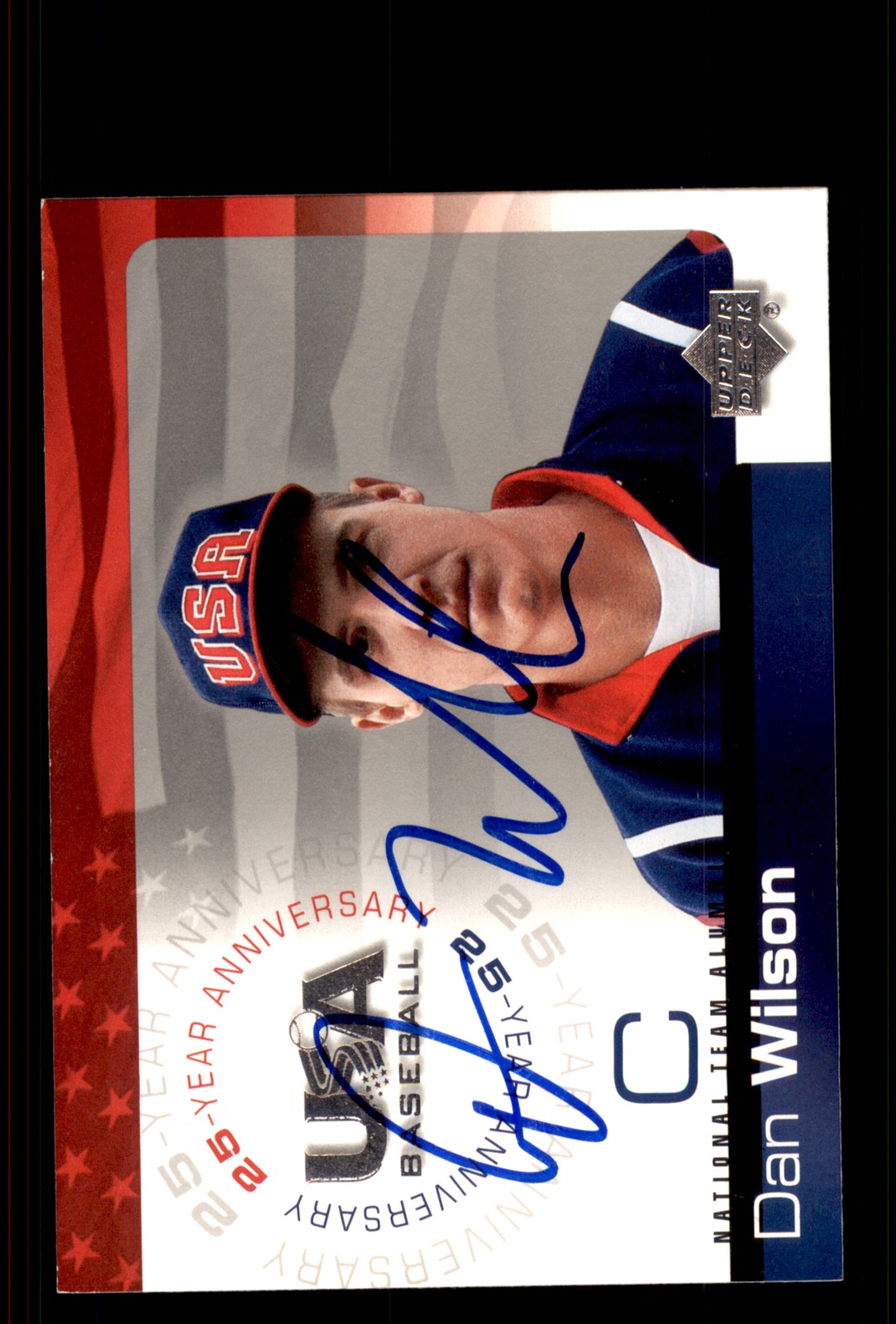 Signed Baseball Card Auto Dan Wilson 2004 Upper Deck USA #USA-57