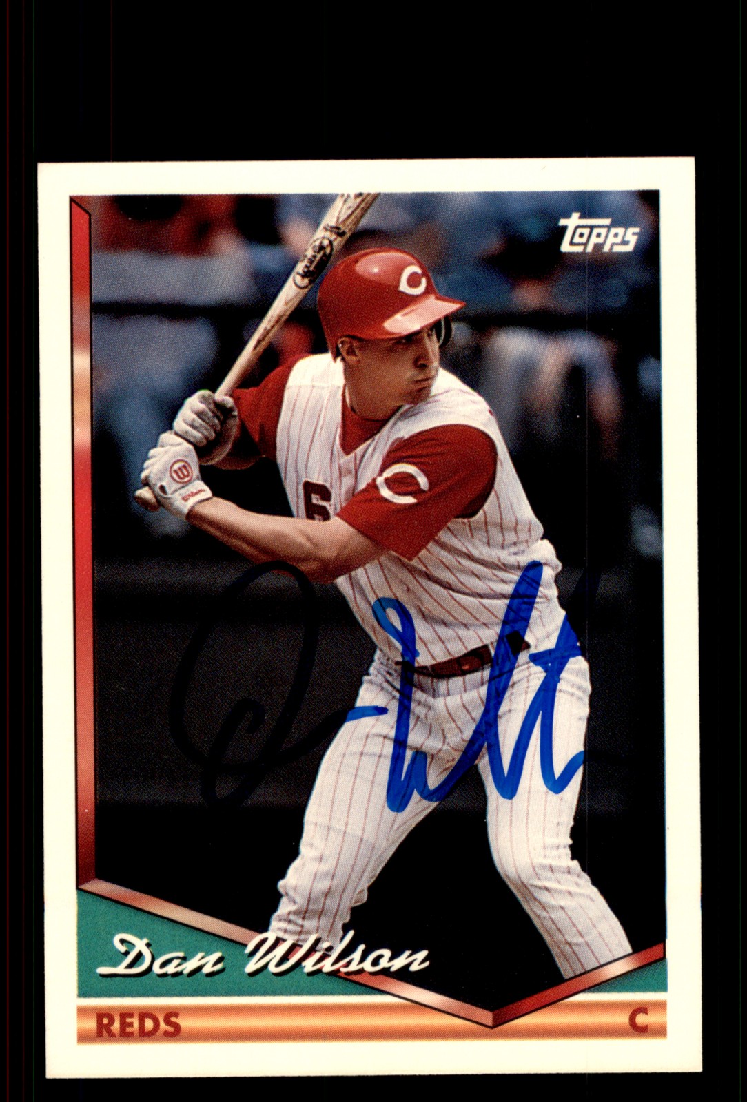 Signed Baseball Card Auto Dan Wilson 1994 Topps #154 Cincinnati Reds