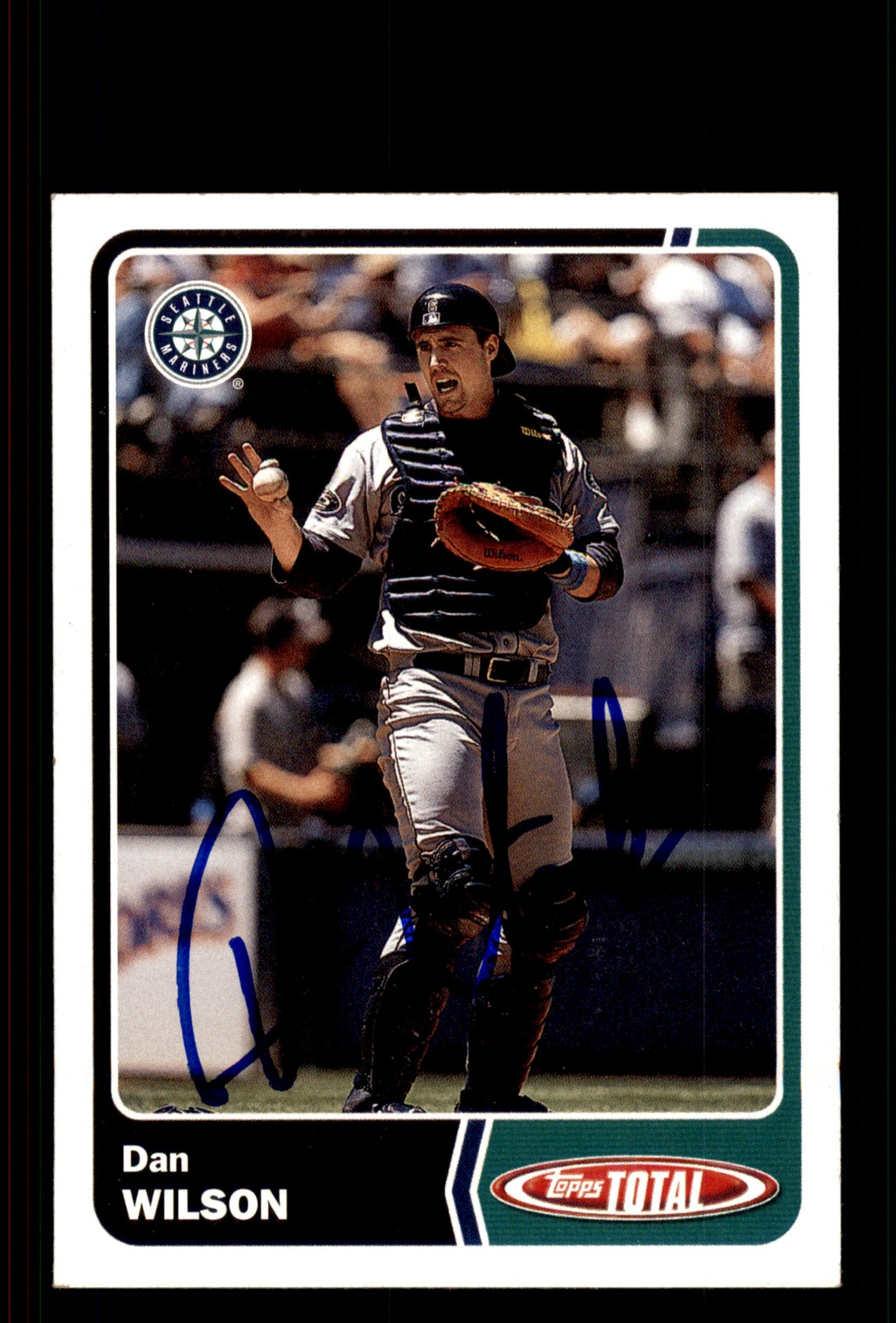 Signed Baseball Card Auto Dan Wilson 2003 Topps Total #118 Seattle Mariners