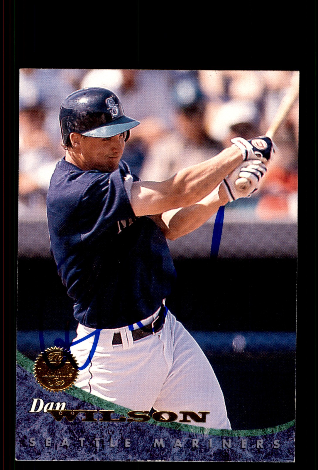 Signed Baseball Card Auto Dan Wilson 1994 Leaf #329 Seattle Mariners