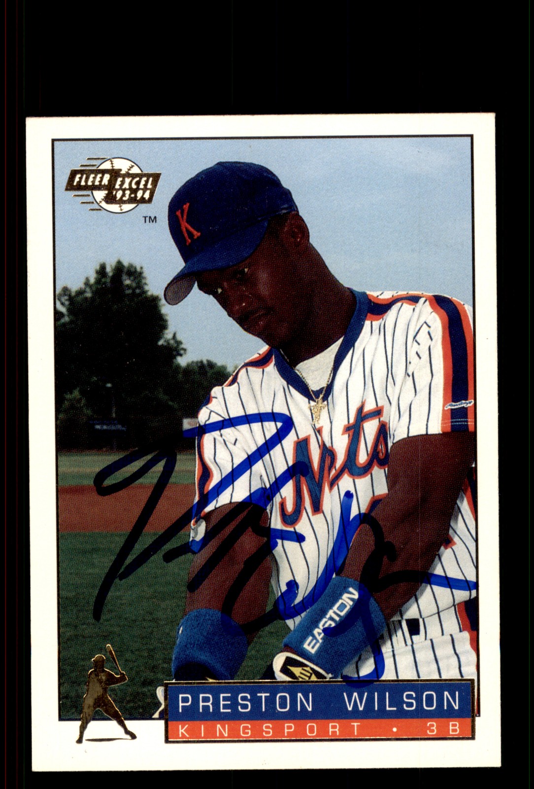 Signed Baseball Card Auto Preston Wilson 1993-94 Fleer Excel #242 Kingsport Mets