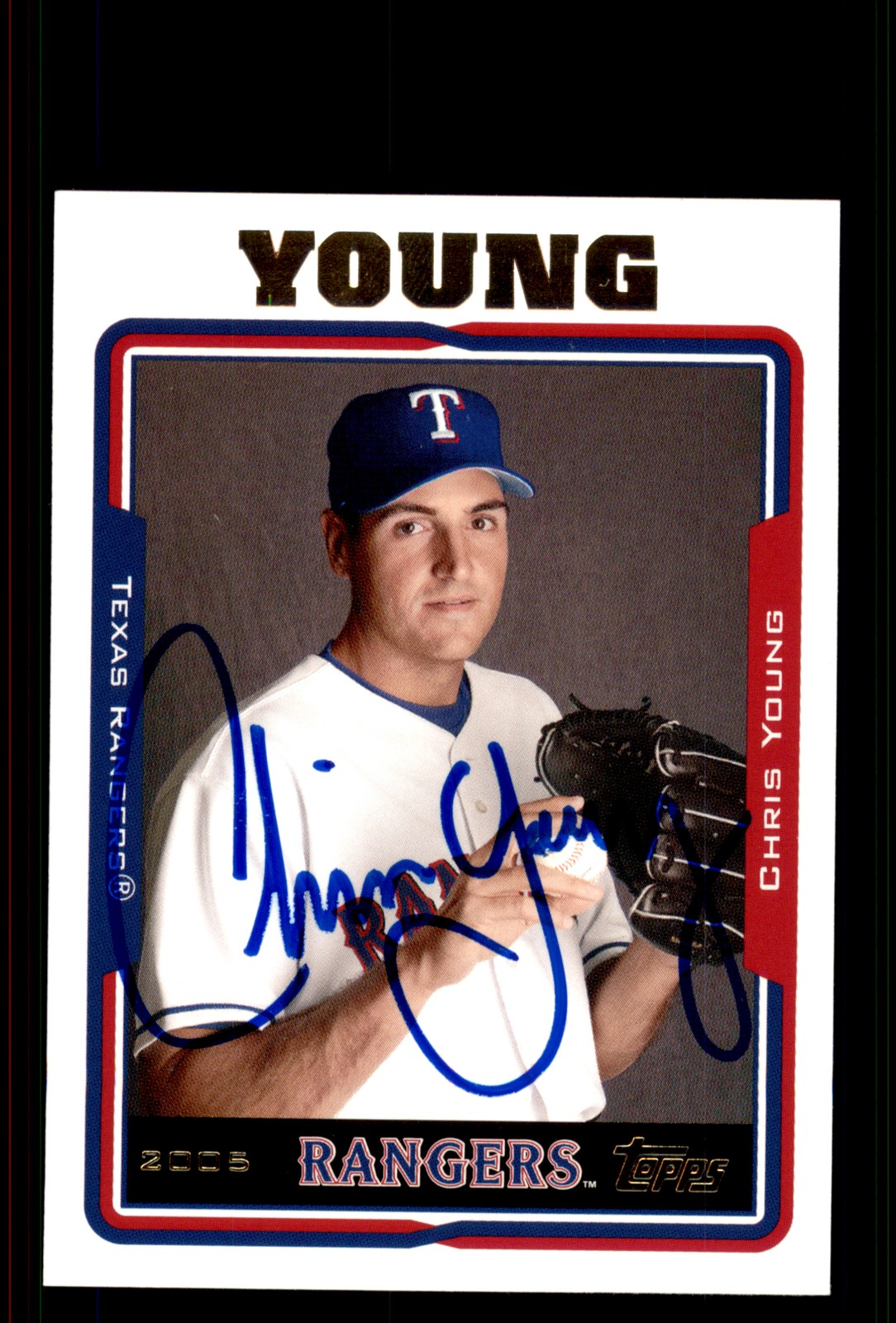 Signed Baseball Card Auto Chris Young 2005 Topps #UH58 Texas Rangers