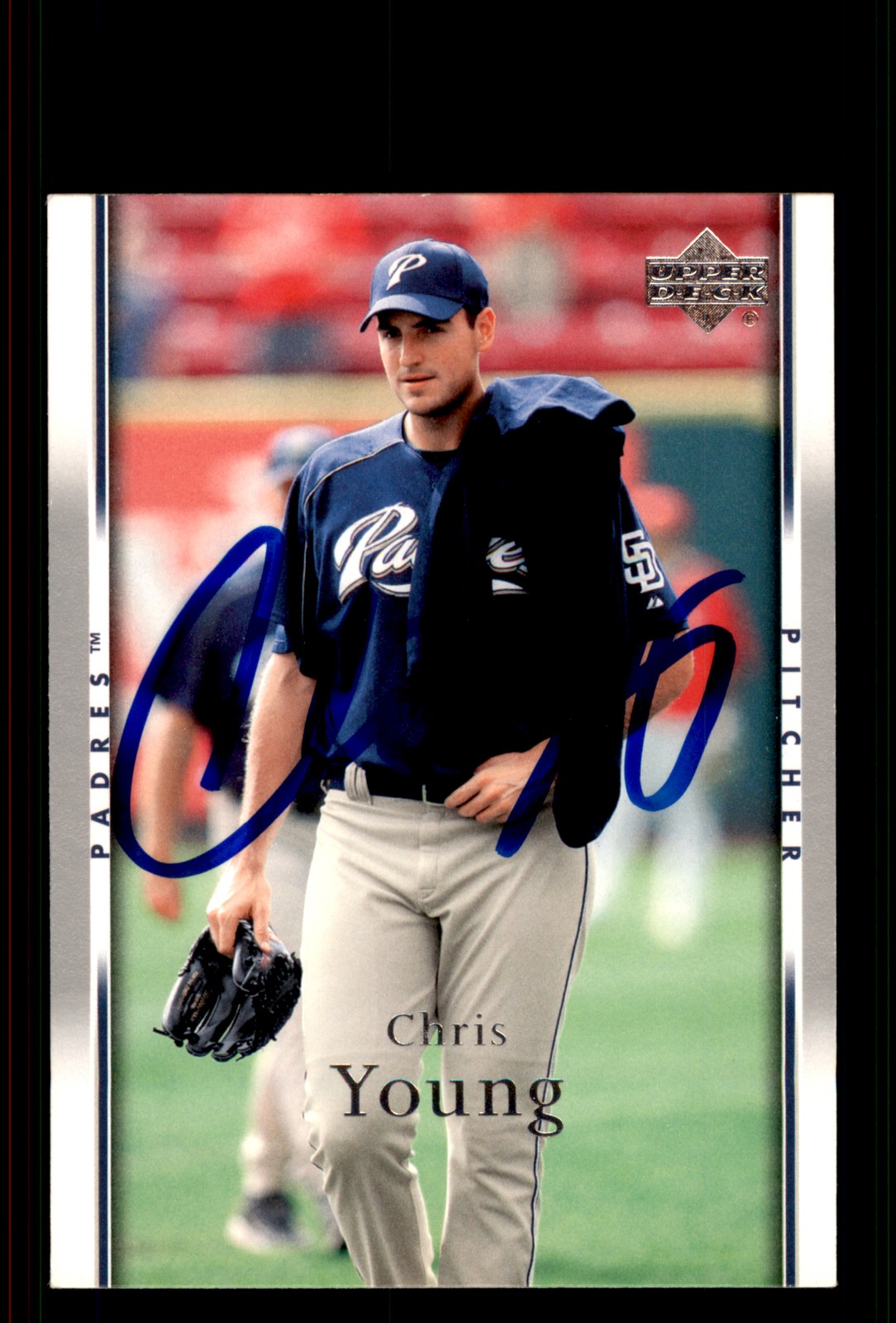 Signed Baseball Card Auto Chris Young 2007 Upper Deck #424 San Diego Padres