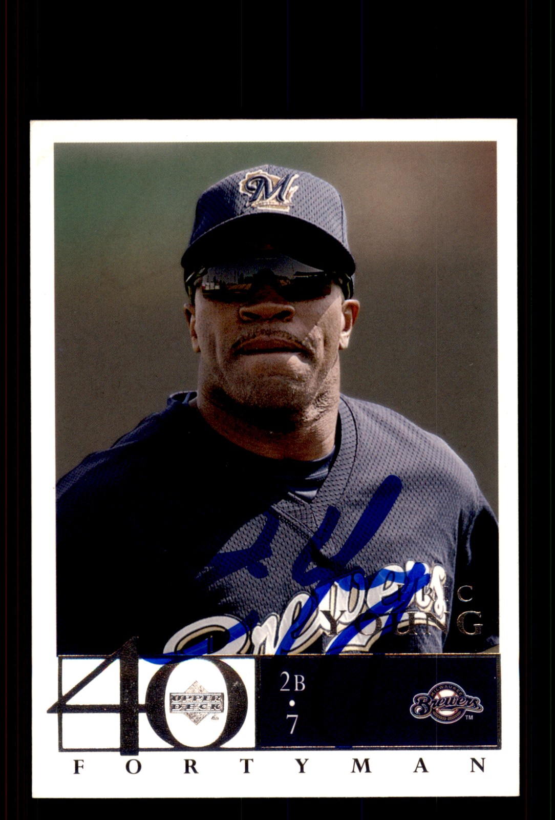 Signed Baseball Card Auto Eric Young 2003 Upper Deck 40-Man #435 Brewers