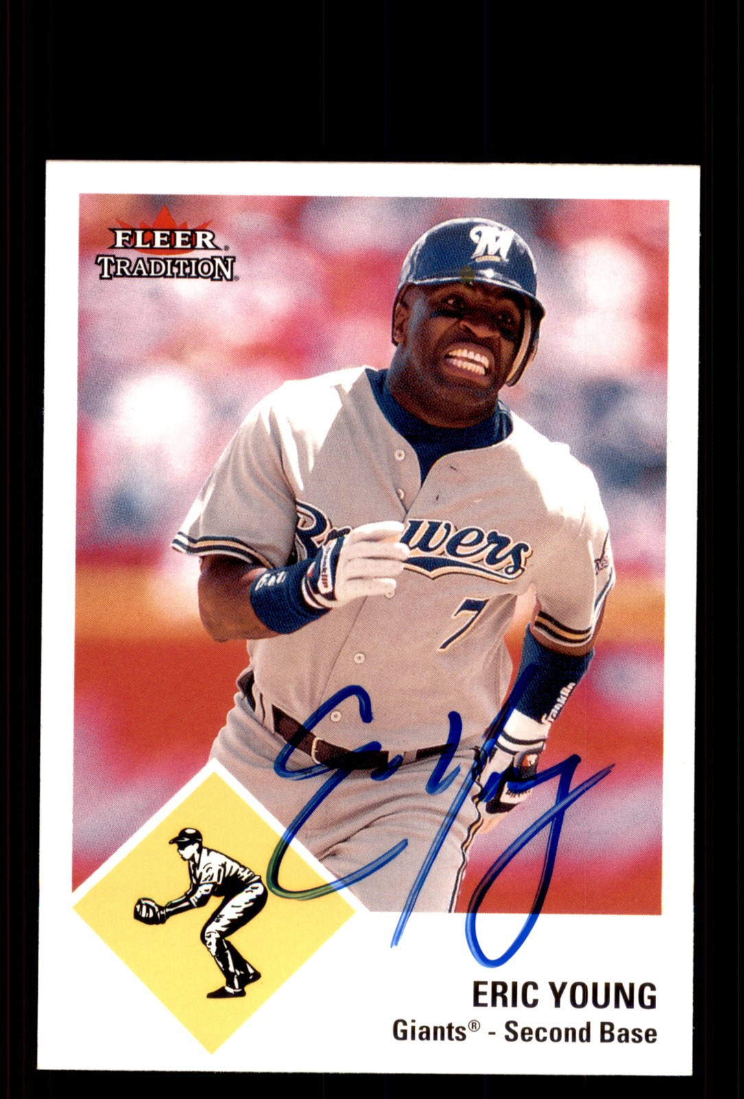 Signed Baseball Card Auto Eric Young 2003 Fleer Tradition Update #U59 SF Giants