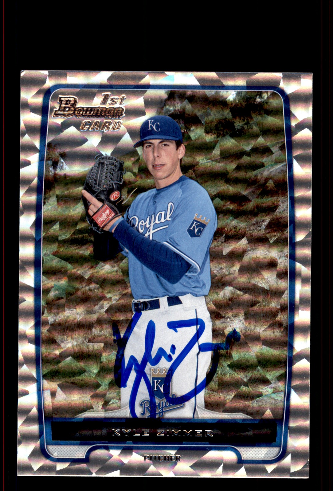 Signed Baseball Card Auto Kyle Zimmer 2012 Bowman #BDPP10 Silver Ice
