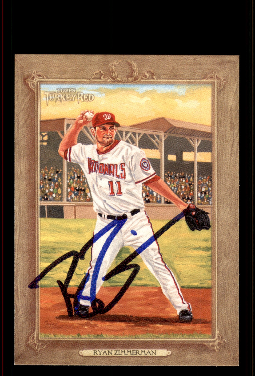 Signed Baseball Card Auto Ryan Zimmerman 2007 Topps Turkey Red #127 Nationals