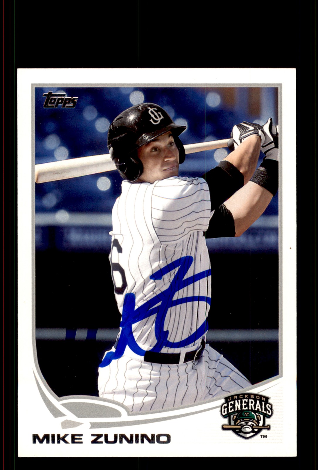 Signed Baseball Card Auto Mike Zunino 2013 Topps Pro Debut #14 Jackson Generals