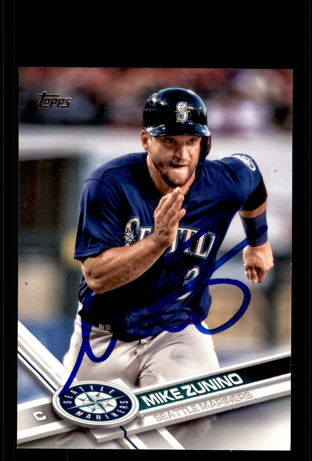 Signed Baseball Card Auto Mike Zunino 2017 Topps #343 Seattle Mariners