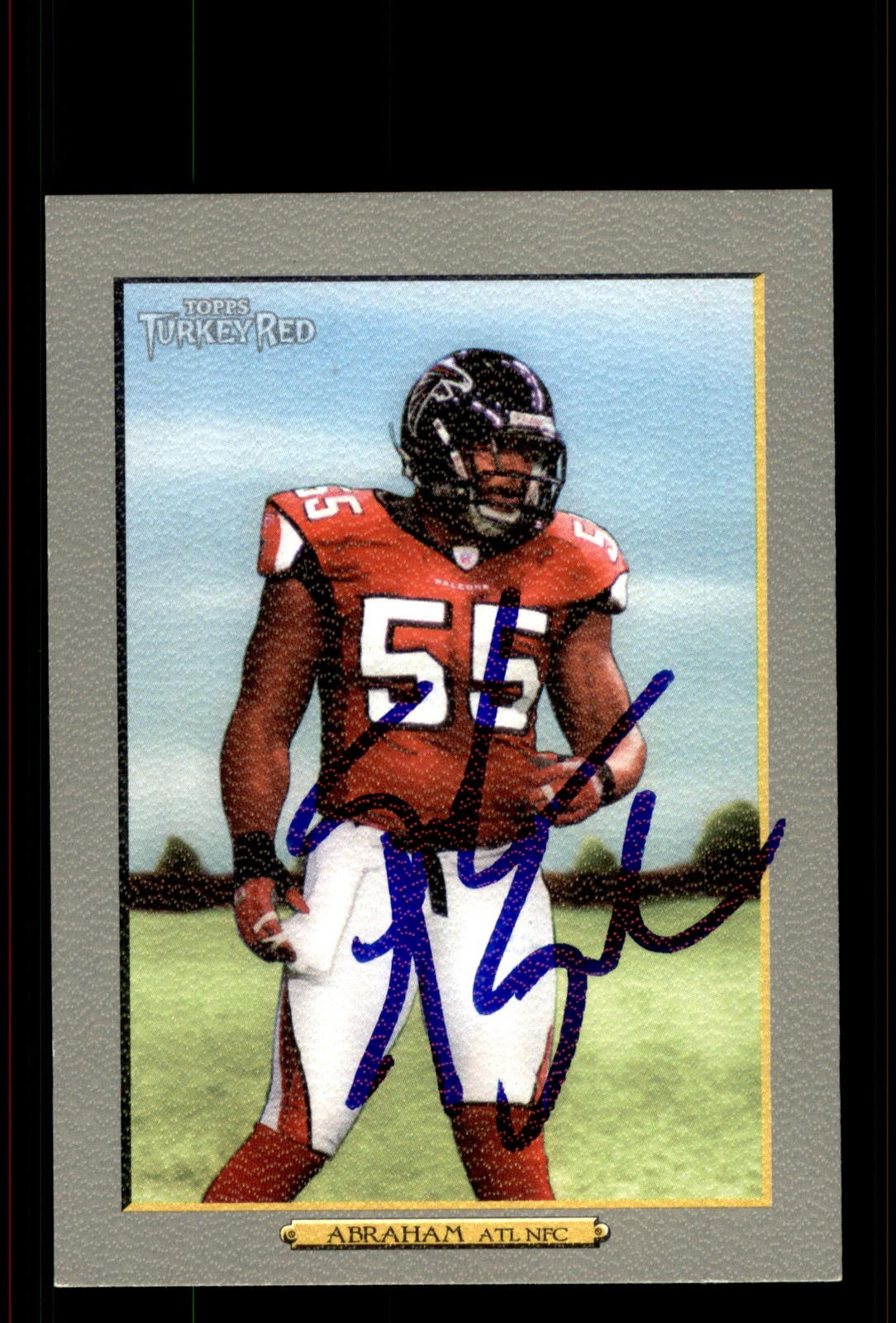 Signed Football Card Auto John Abraham 2006 Turkey Red #180 Atlanta Falcons
