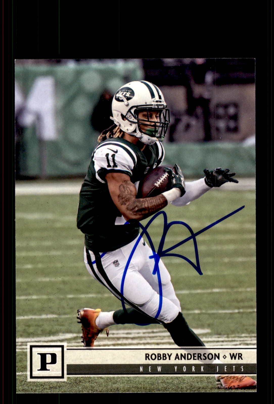 Signed Football Card Auto Robby Anderson 2018 Panini #227 New York Jets
