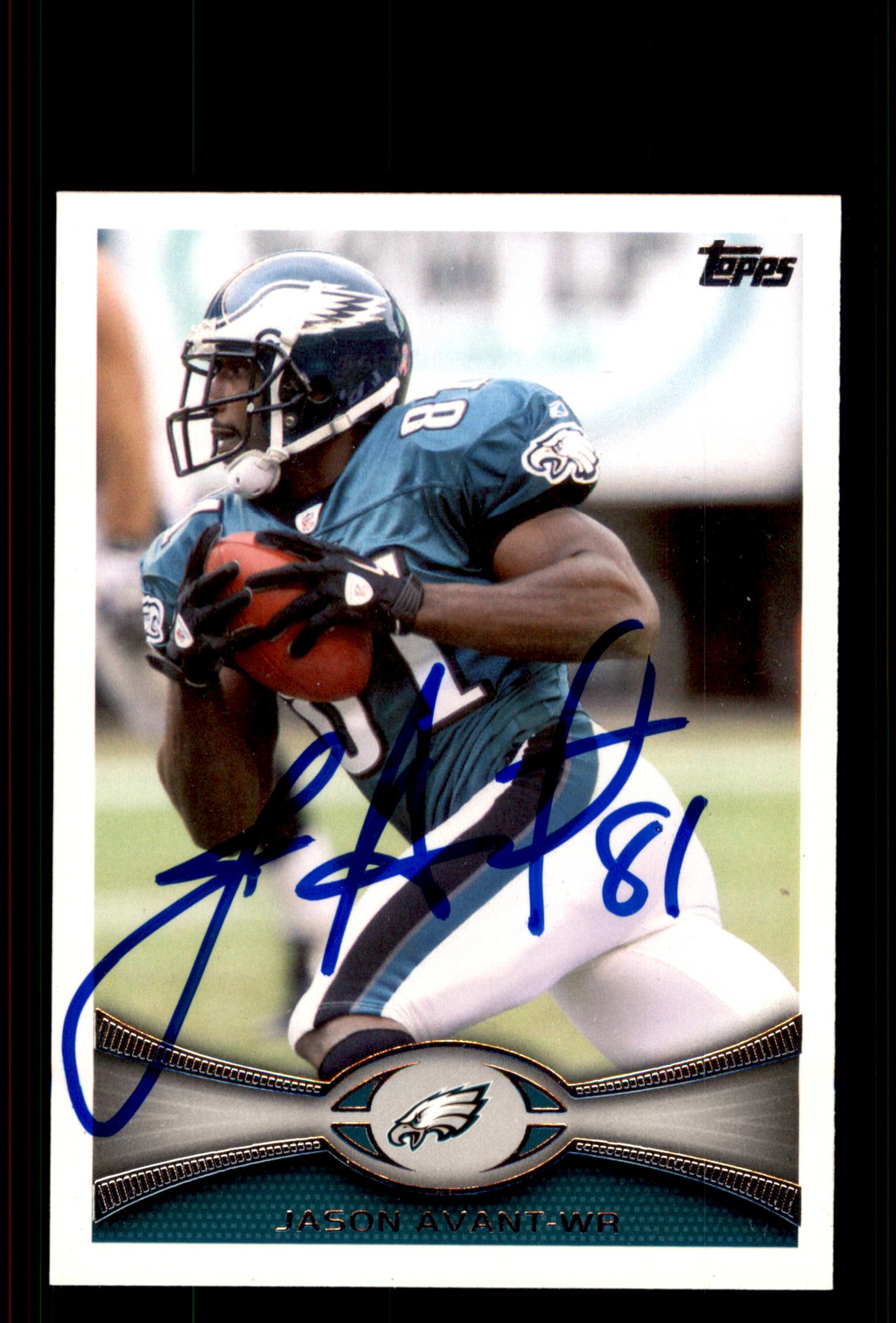 Signed Football Card Auto Jason Avant 2012 Topps #24 Philadelphia Eagles