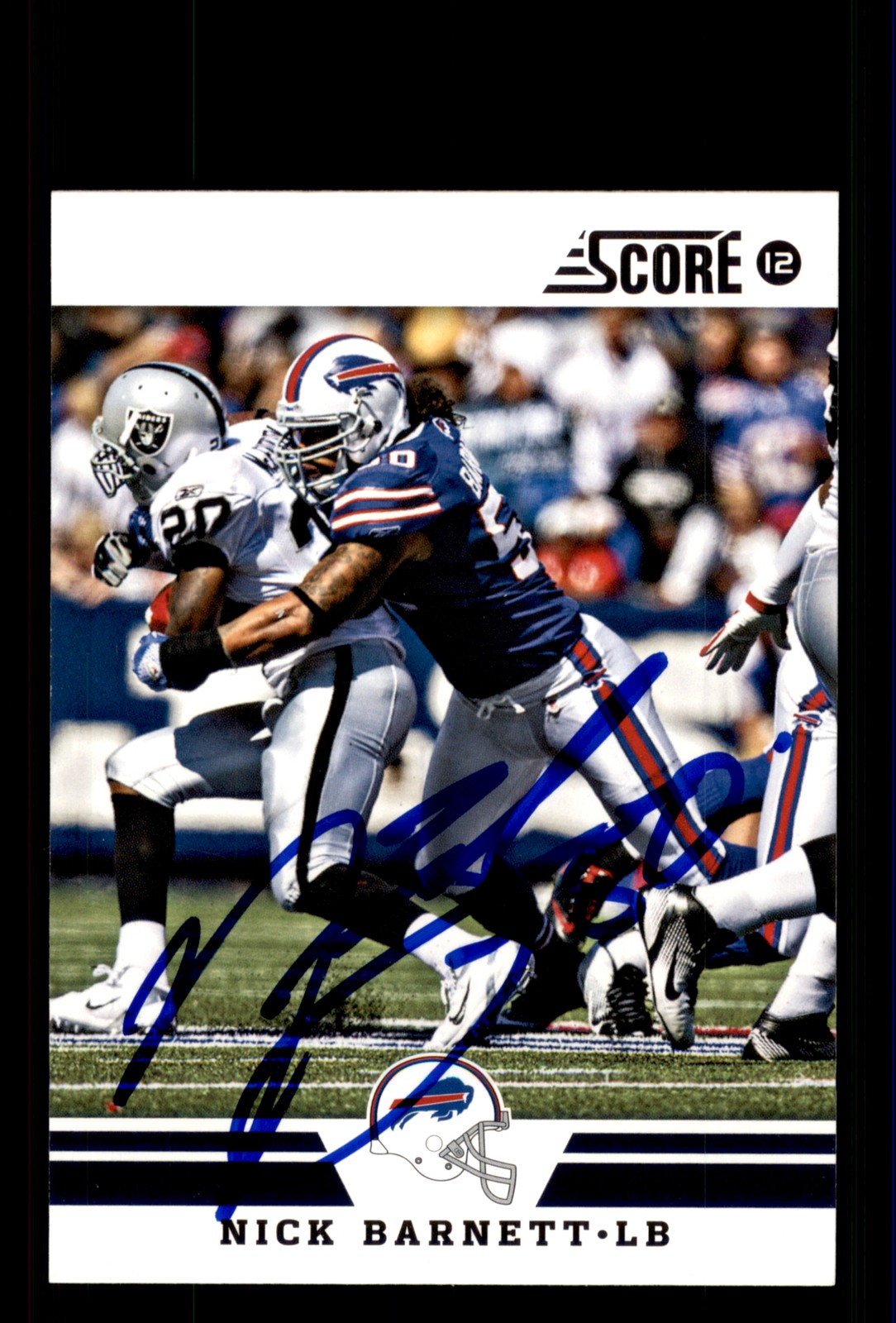 Signed Football Card Auto Nick Barnett 2012 Score #269 Buffalo Bills