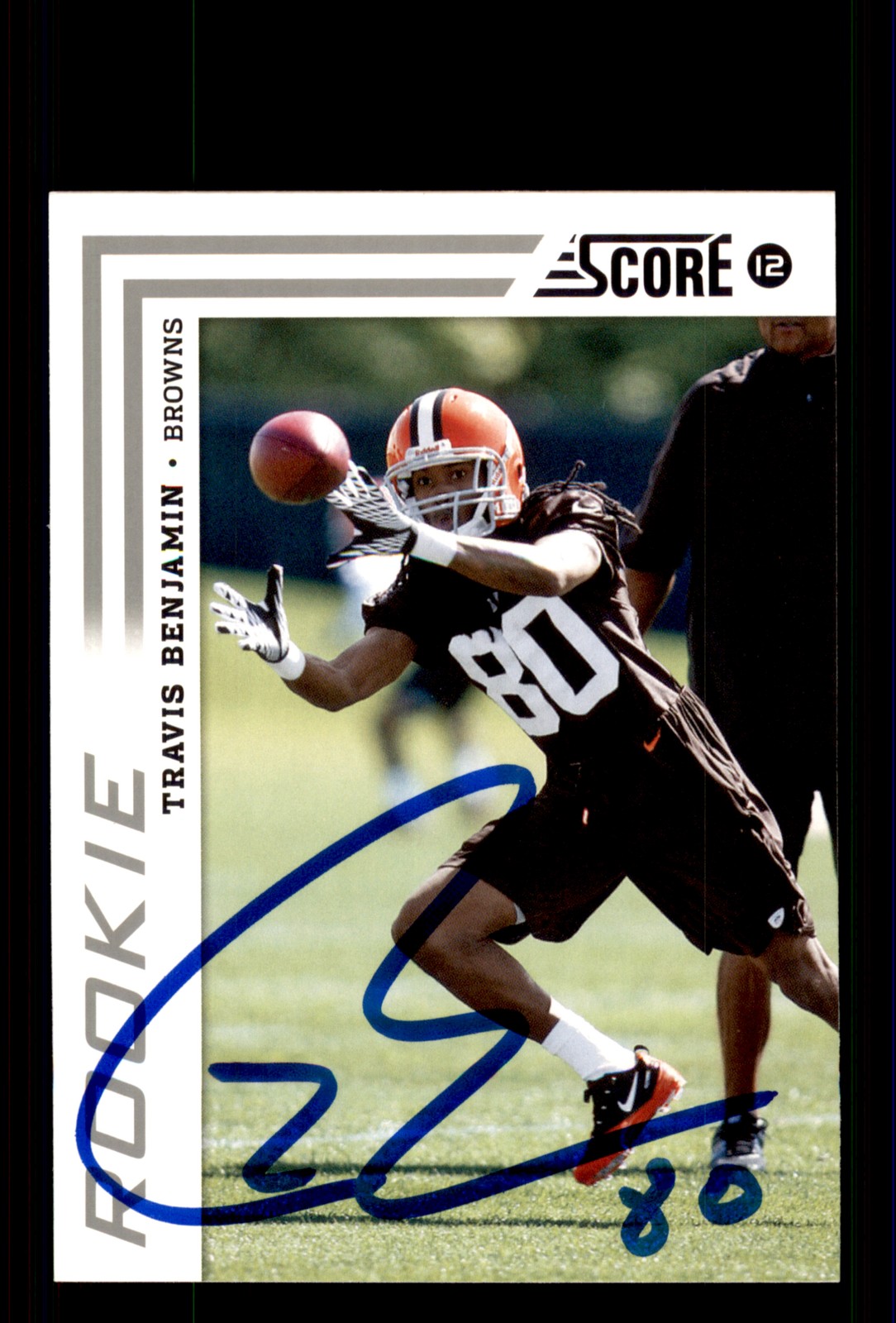 Signed Football Card Auto Travis Benjamin 2012 Score #400 Cleveland Browns