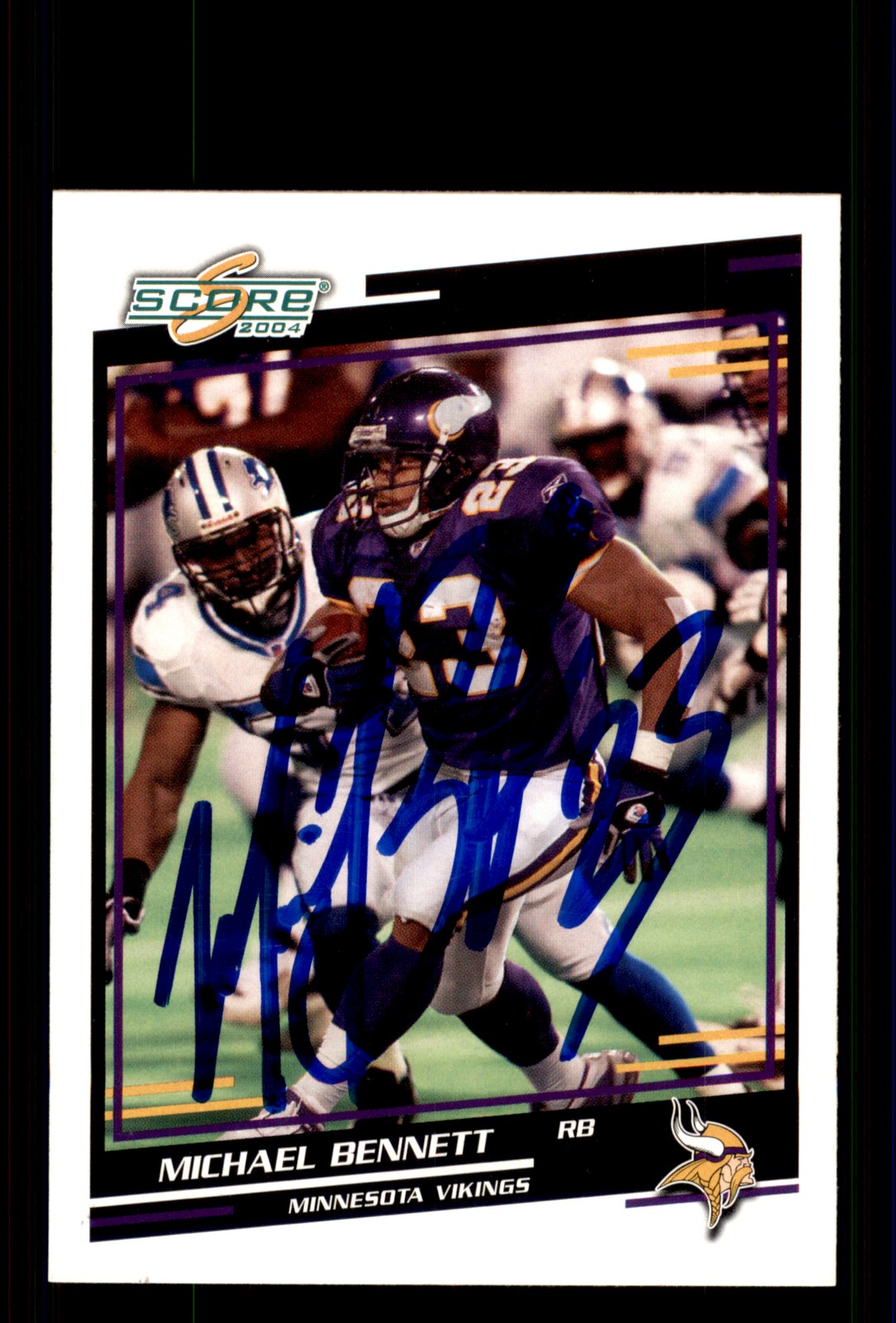 Signed Football Card Auto Michael Bennett 2004 Score #162 Minnesota Vikings