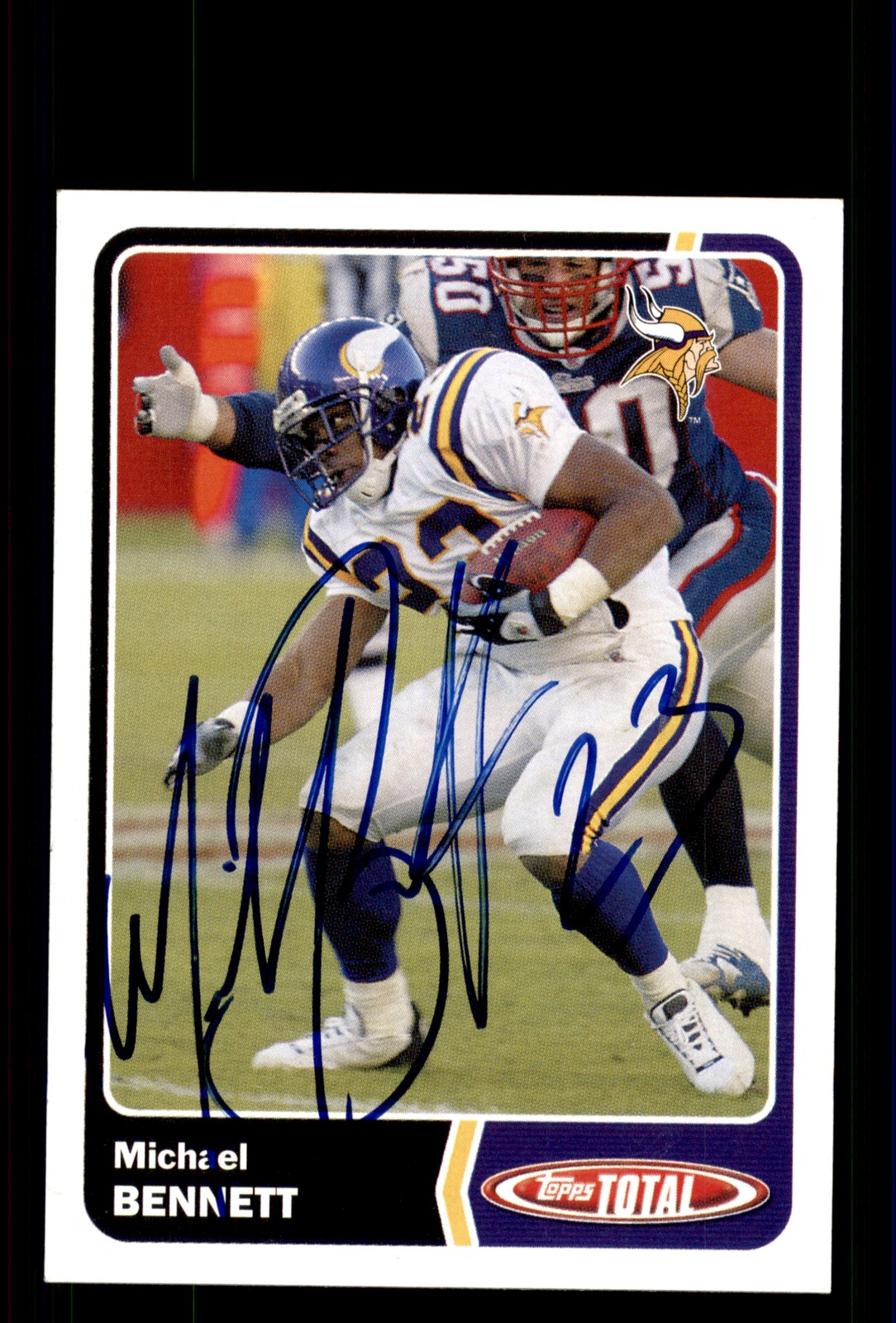 Signed Football Card Auto Michael Bennett 2003 Topps Total #210 Vikings
