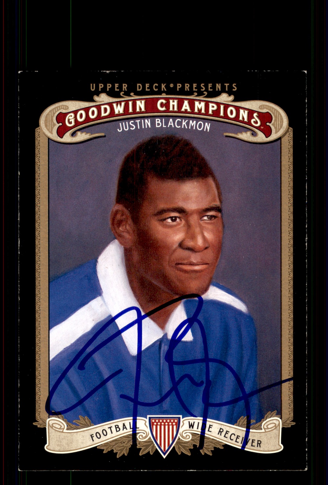 Signed Football Card Auto Justin Blackmon 2012 Upper Deck Goodwin Champions #51