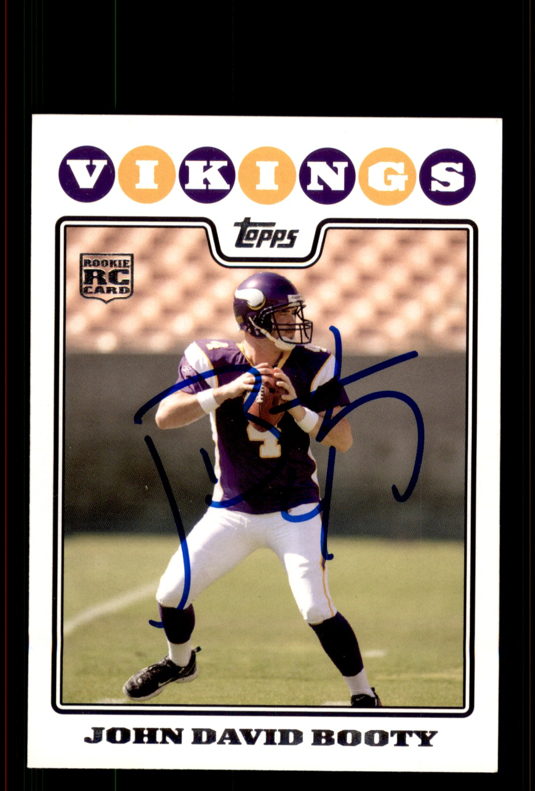 Signed Football Card Auto John David Booty 2008 Topps #336 Minnesota Vikings