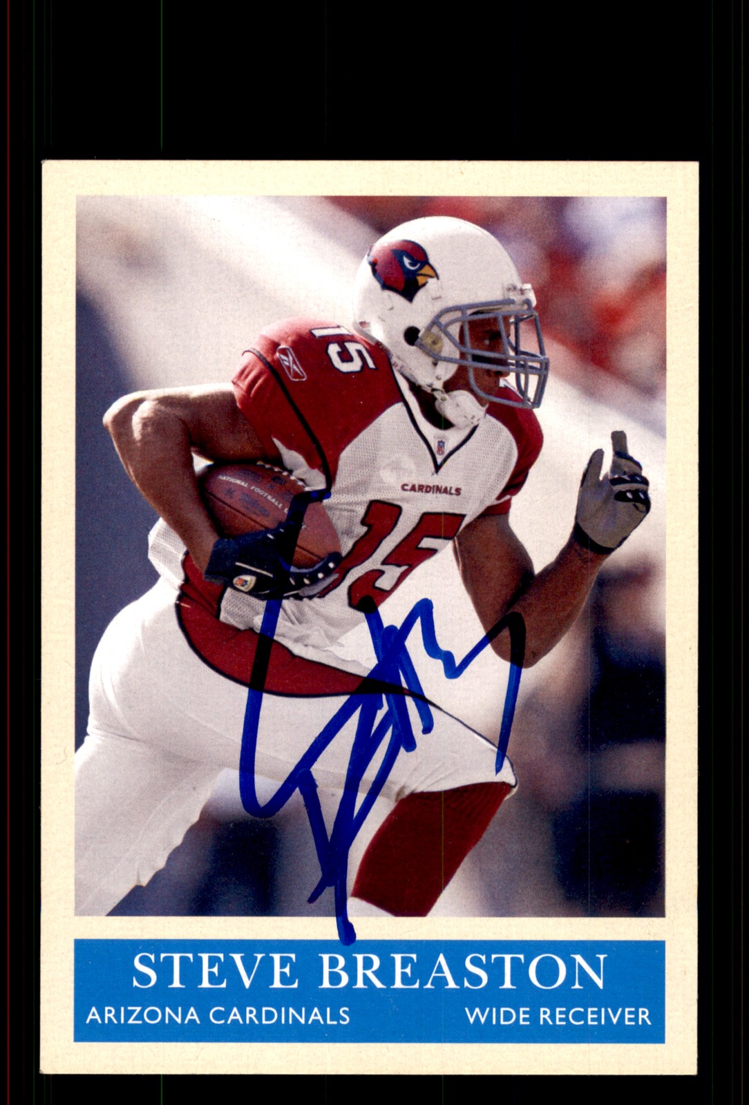 Signed Football Card Auto Steve Breaston 2009 Philadelphia #8 Arizona Cardinals