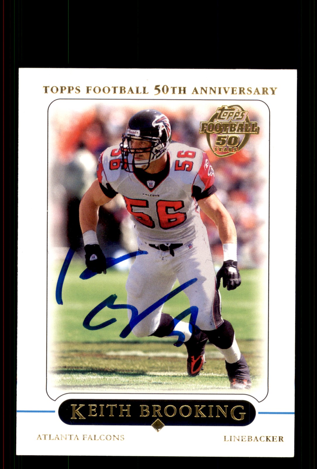 Signed Football Card Auto Keith Brooking 2005 Topps #5 Atlanta Falcons