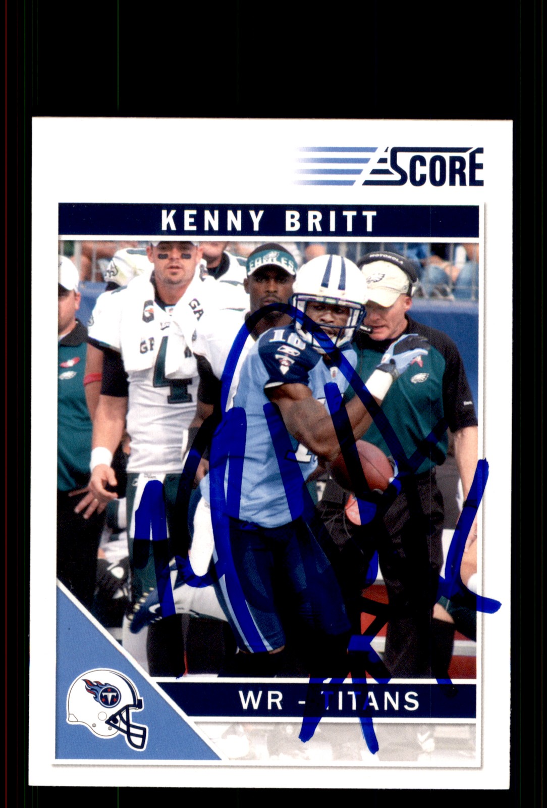 Signed Football Card Auto Kenny Britt 2011 Score #285 Tennessee Titans