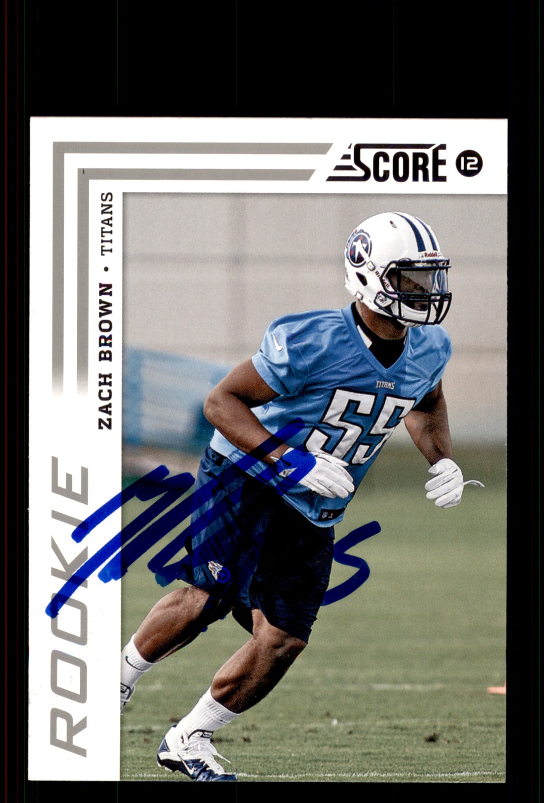 Signed Football Card Auto Zach Brown 2012 Score #385 Tennessee Titans