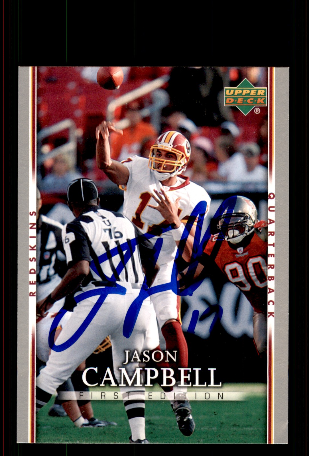 Signed Football Card Auto Jason Campbell 2007 Upper Deck First Edition #97