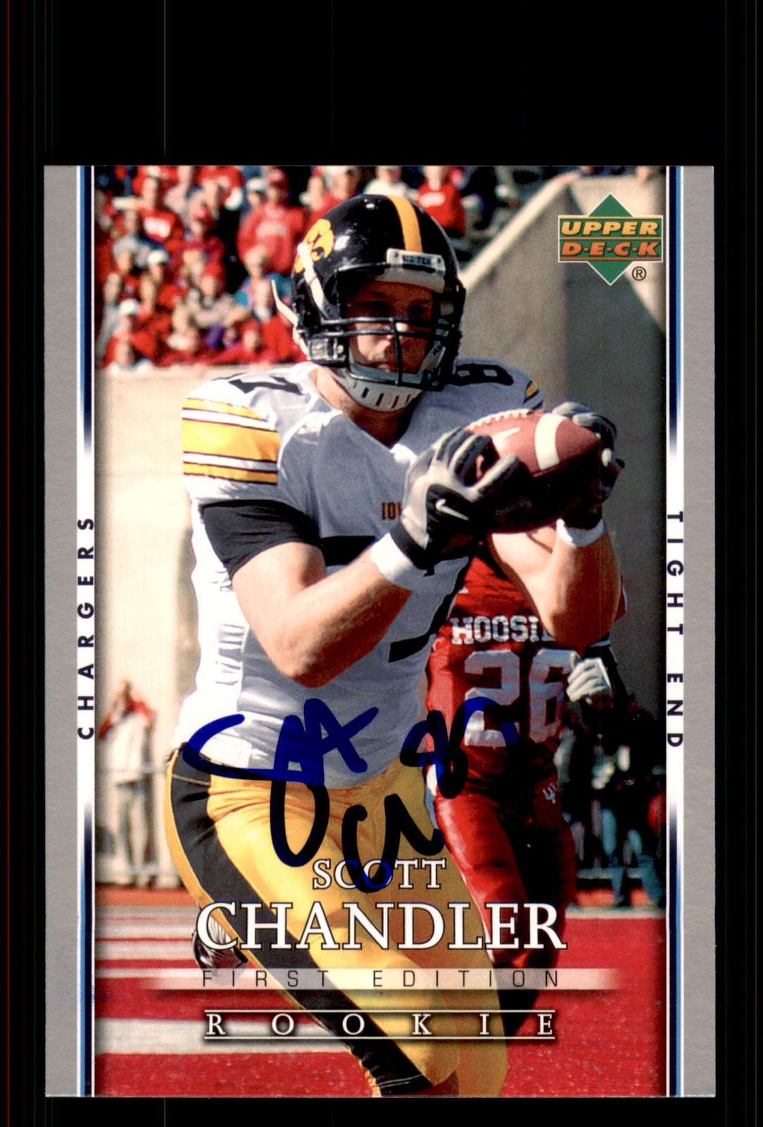 Signed Football Card Auto Scott Chandler 2007 Upper Deck First Edition #181
