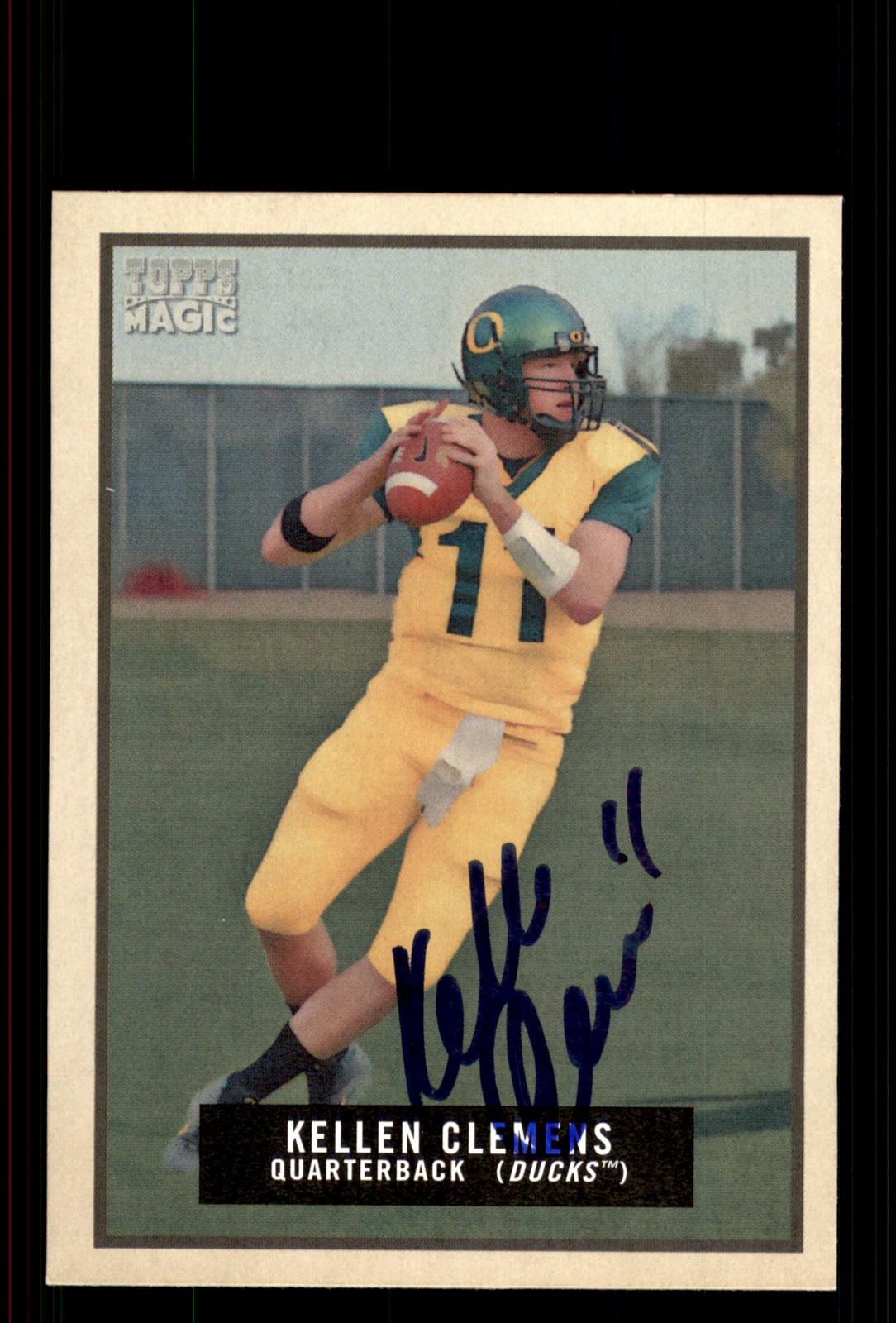 Signed Football Card Auto Kellen Clemens 2009 Topps Magic #215 Oregon Ducks
